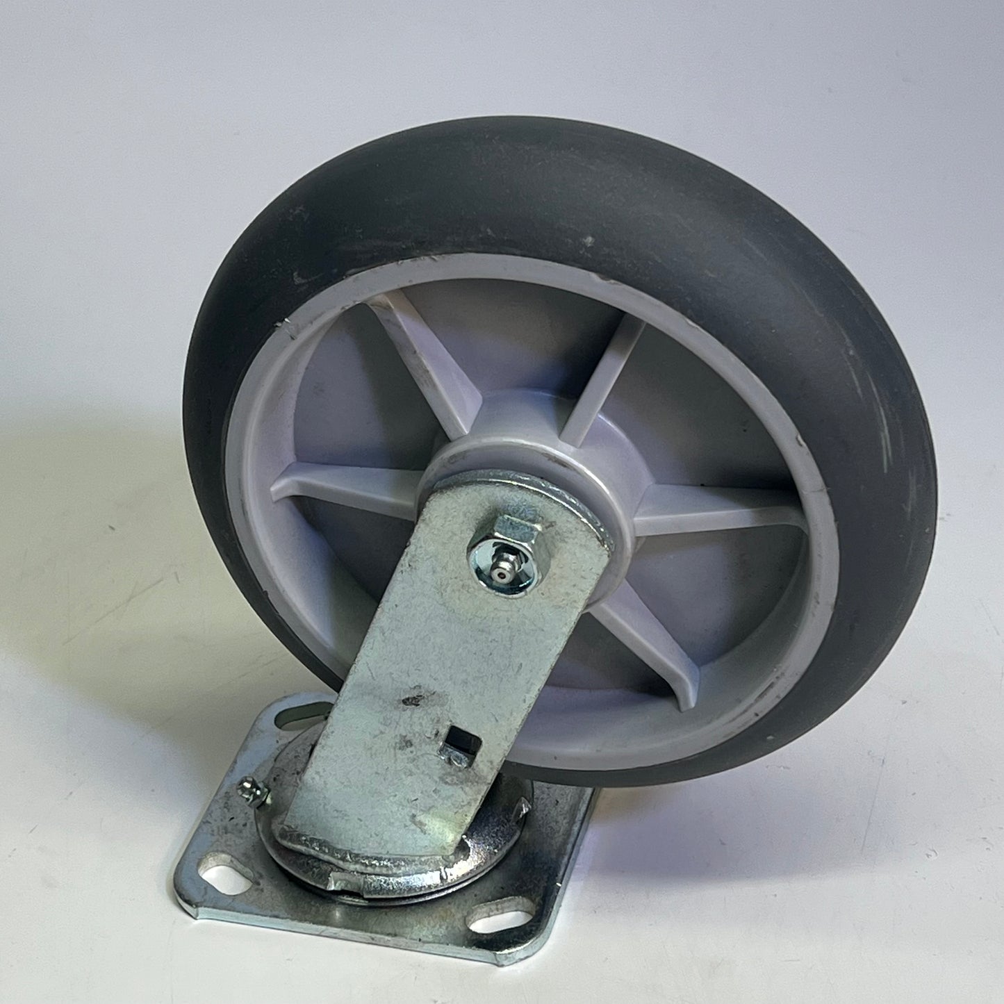 (SET OF 4) Thermoplastic Rubber Core 2 Swivel & 2 Rigid 8"x2" Grey CTRK-PL8-2R2S