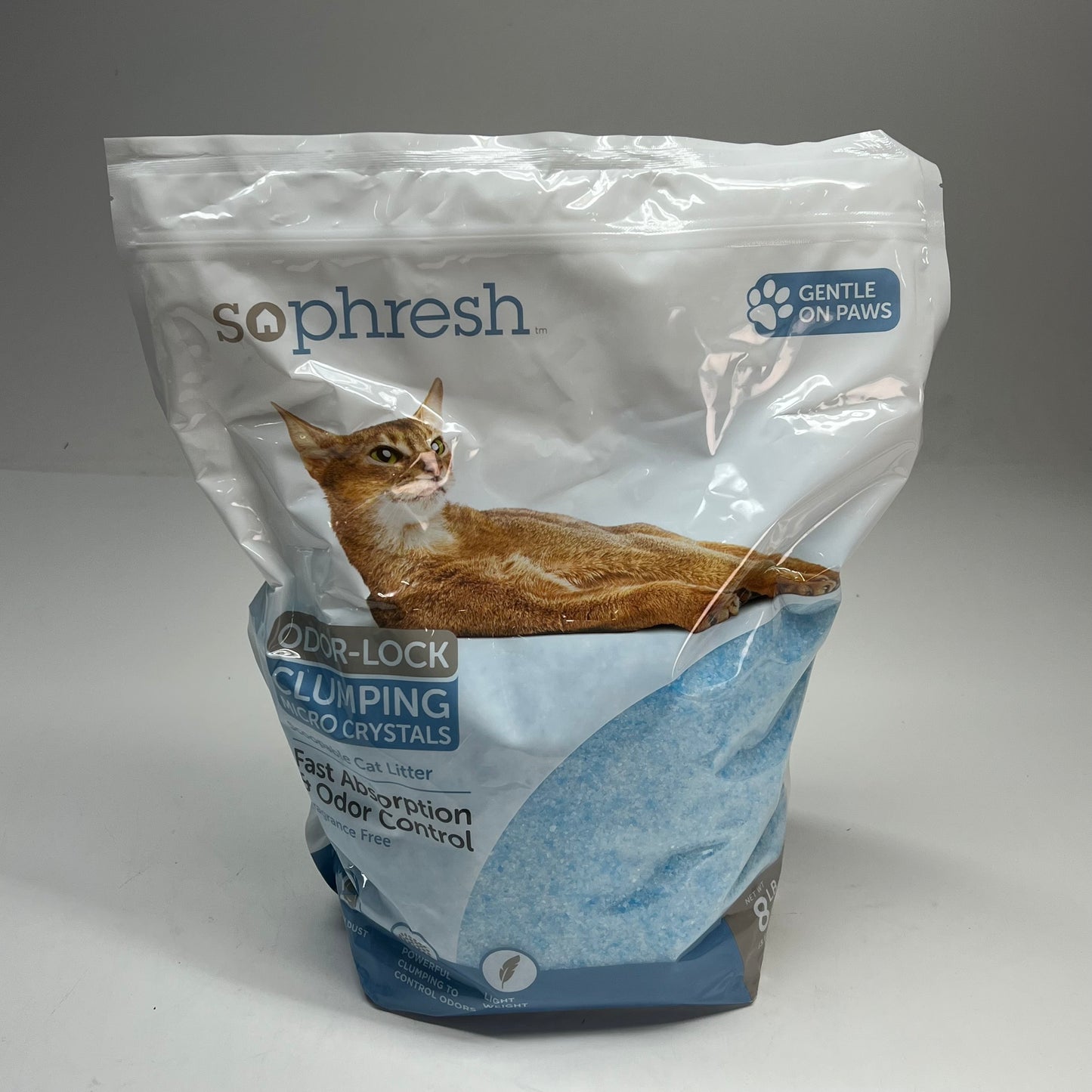ZA@ SOPHRESH (2 PACK) Scoopable Odor-lock Clumping Micro Crystal Cat Litter 8lb Blue