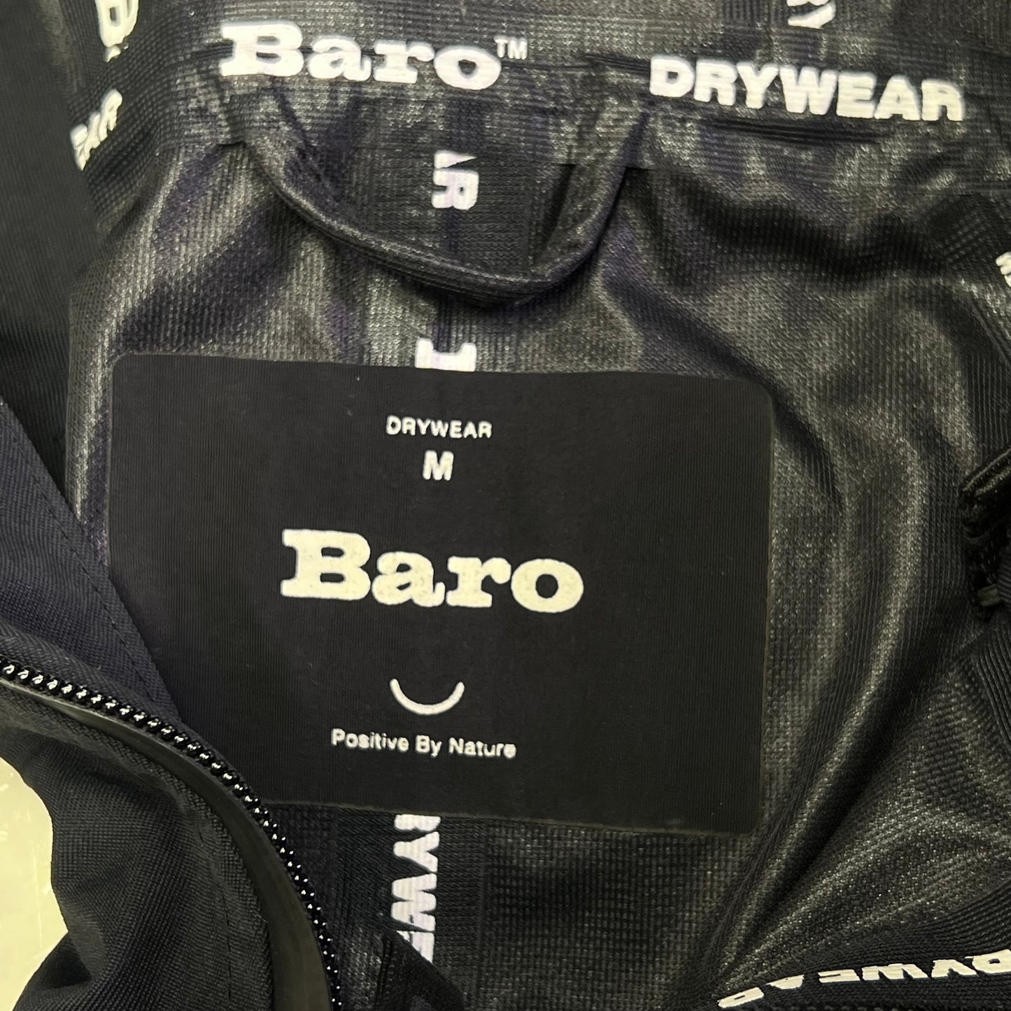 BARO Hooded Zip Closure Waterproof Drywear Long Trench Coat Unisex Sz M Black