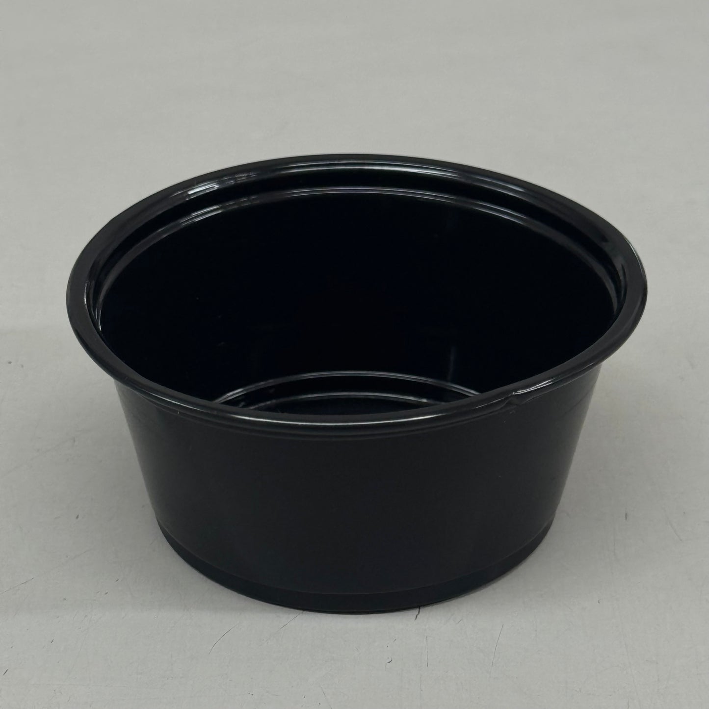 EVOPAK (1 Box, 2500 Cups) Plastic No Lid Serving/Portion Cups 3.25oz Black (As-is Slightly Damaged)