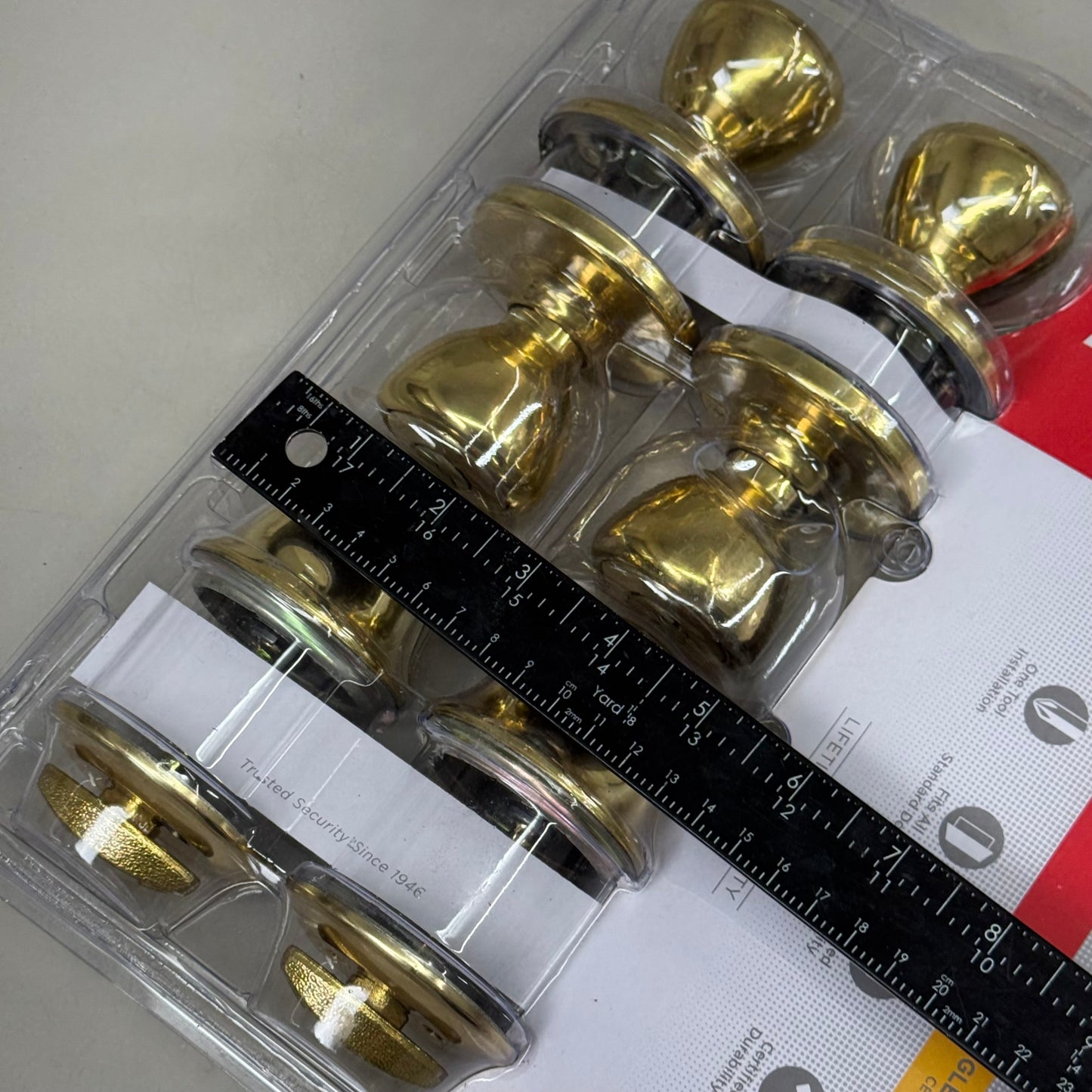 KWIKSET Tylo 400 Knobs & 660 Single Cylinder Deadbolts Polished Brass 92420-031