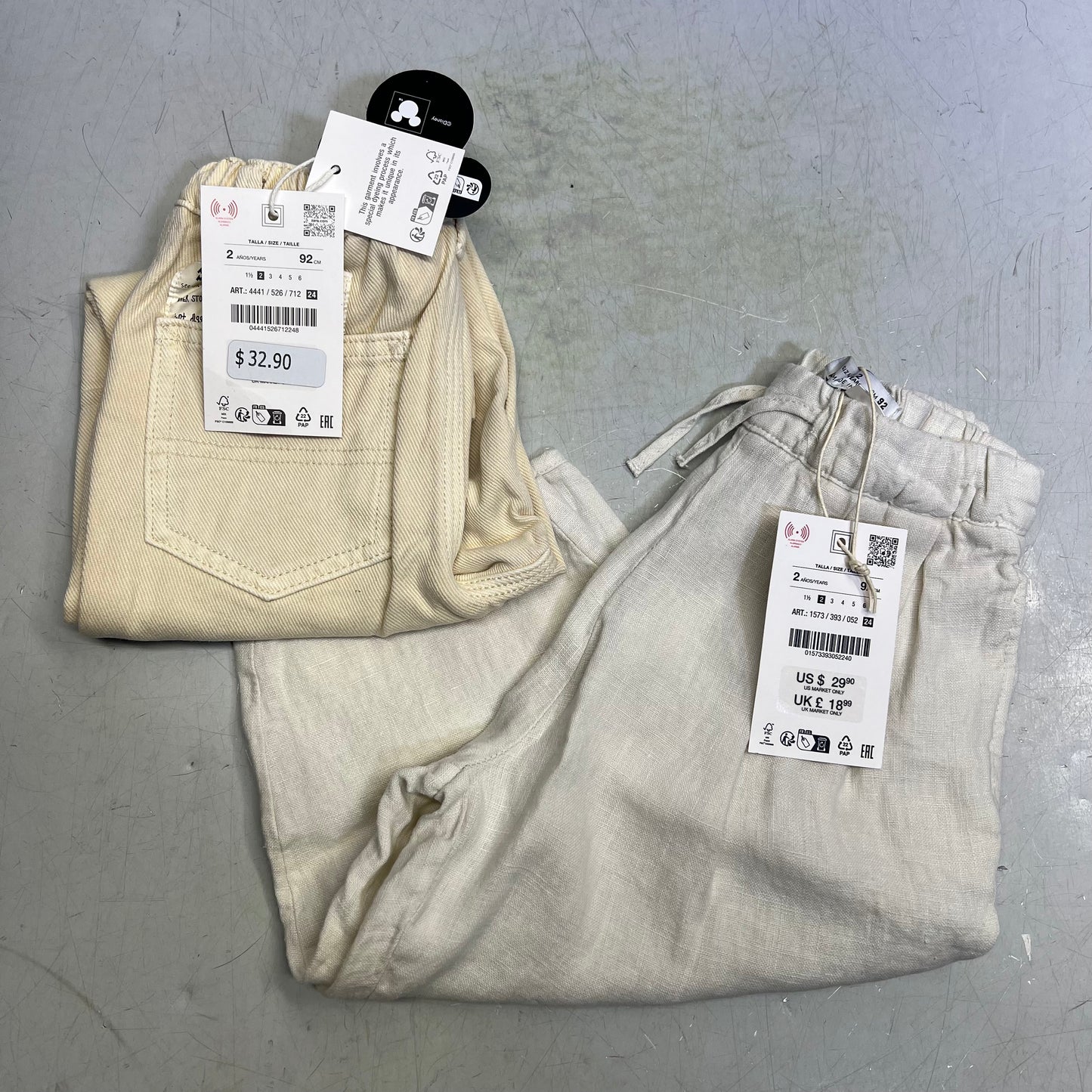 ZA@ ZARA Lot Of Assorted Children's Clothing Tops, Pants & Jacket Girl's Sz 1/1.5/2