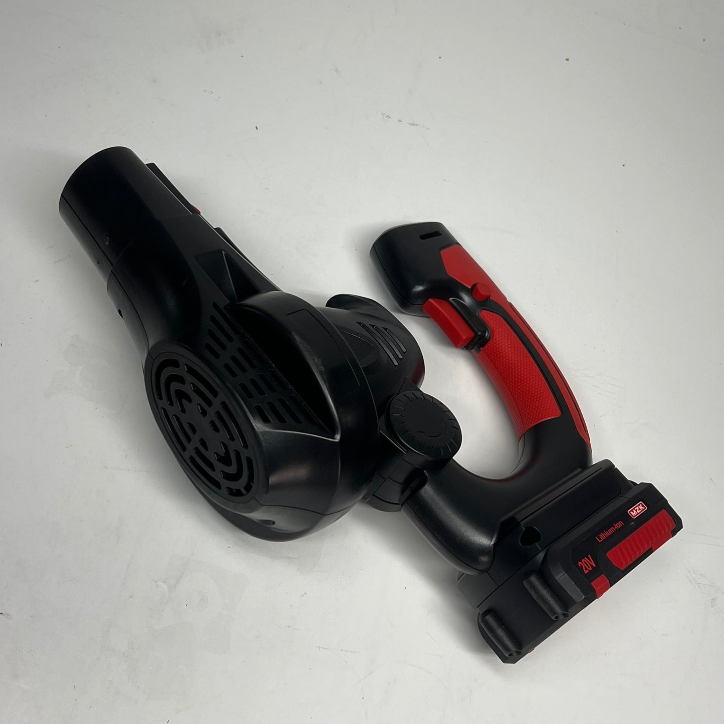 MZK Cordless Leaf Blower W/ Lithium Ion Battery 20V 75 Min Run Time Red/Black