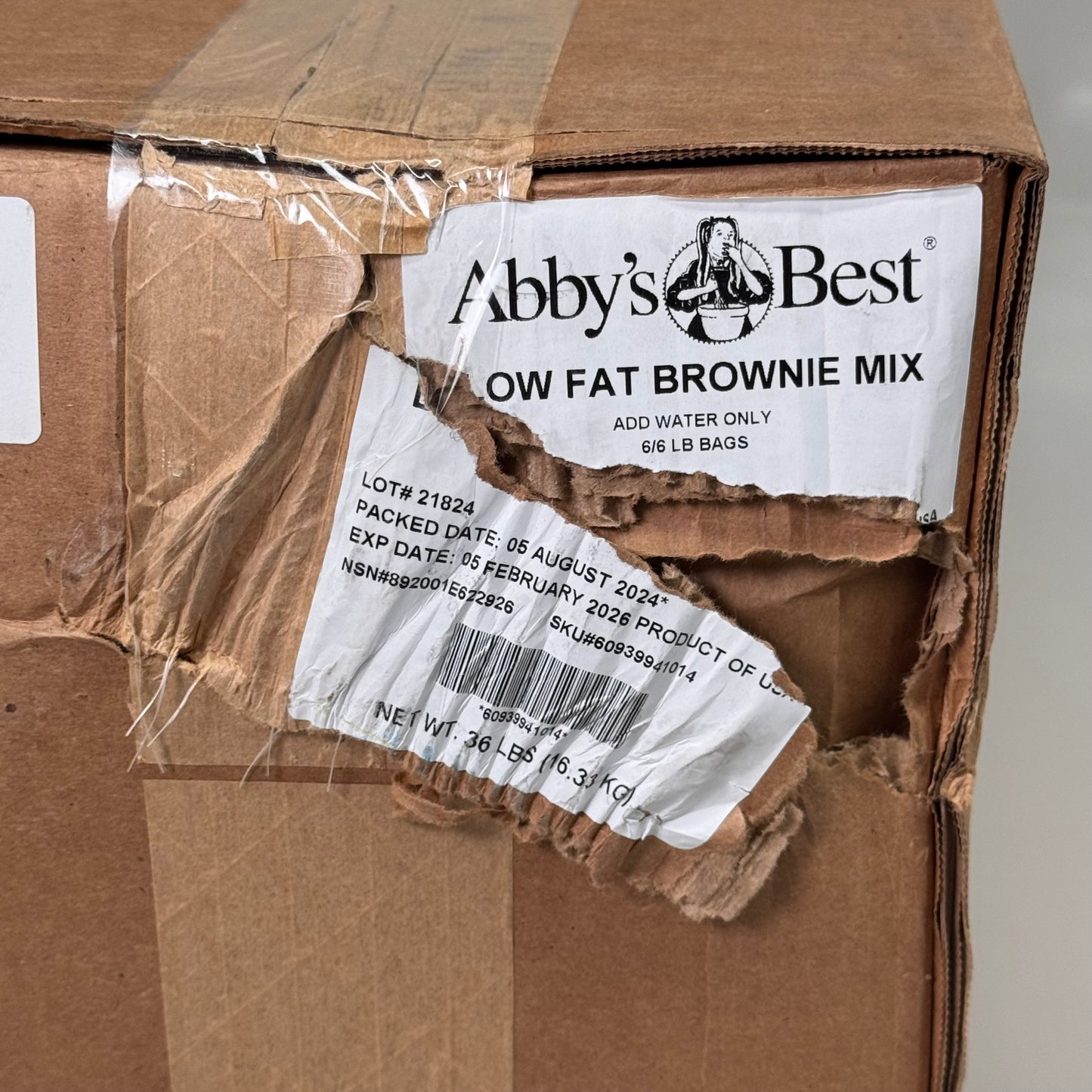 ABBY’S BEST(6 PACK, 36 Pounds Total) Low Fat Brownie Mix 80 Servings BB 02/2026