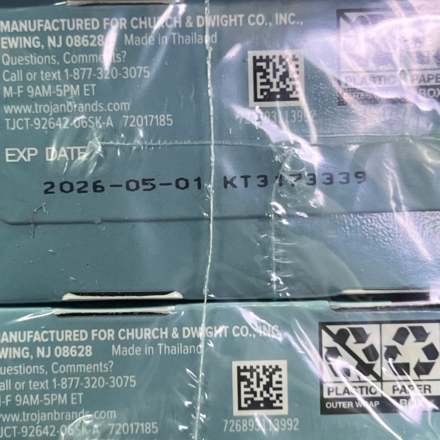 TROJAN (4 Boxes of 12) Ultra Thin Latex Condoms, Light Mint BB 01/26