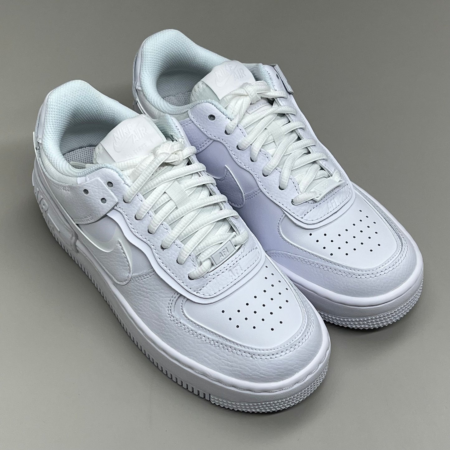 NIKE Air Force 1 Shadow Layered Double Branding Sz Women's 7 White CI0919-100