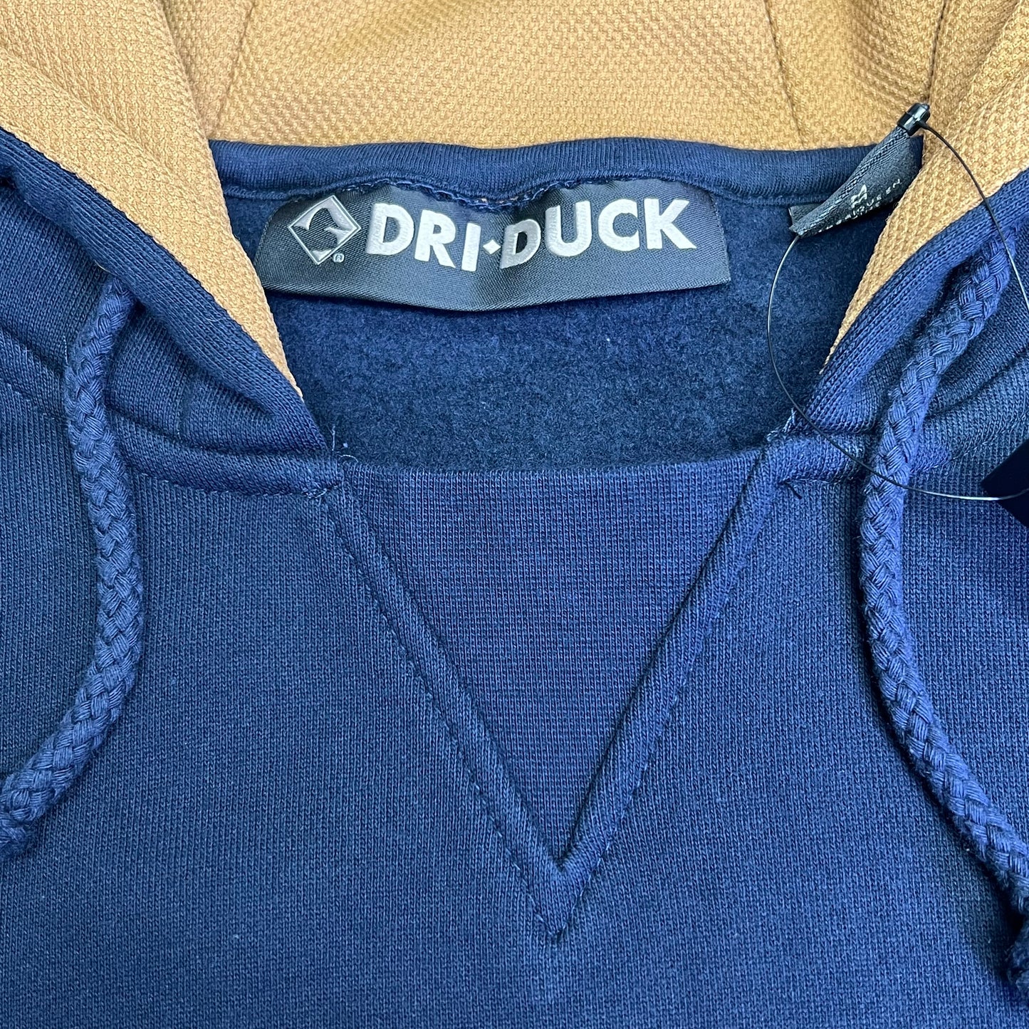 DRI DUCK Woodland Fleece Pullover Thermal Hood Men's Sz M Navy Blue/Yellow 7035