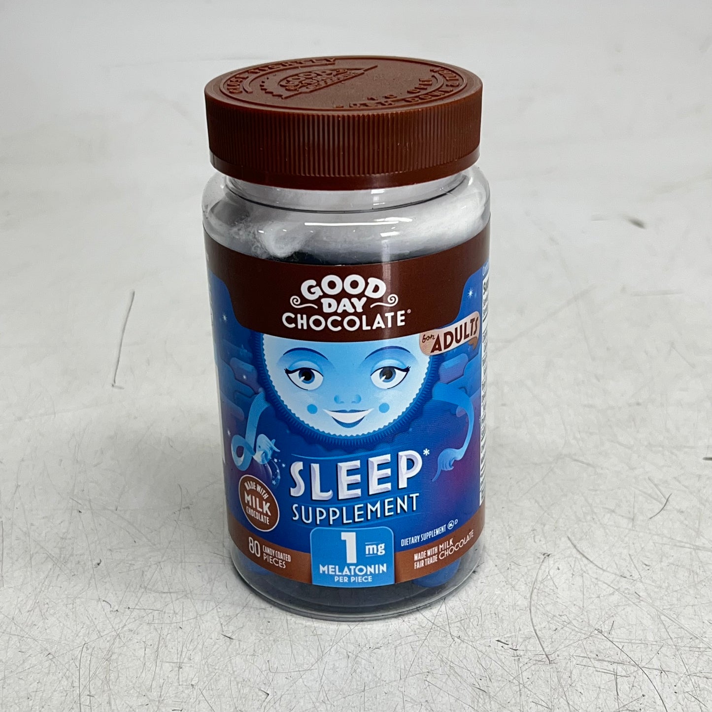 GOOD DAY (80 PIECES) Chocolate Adult Sleep Supplement 1 MG Per Piece BB 08/27