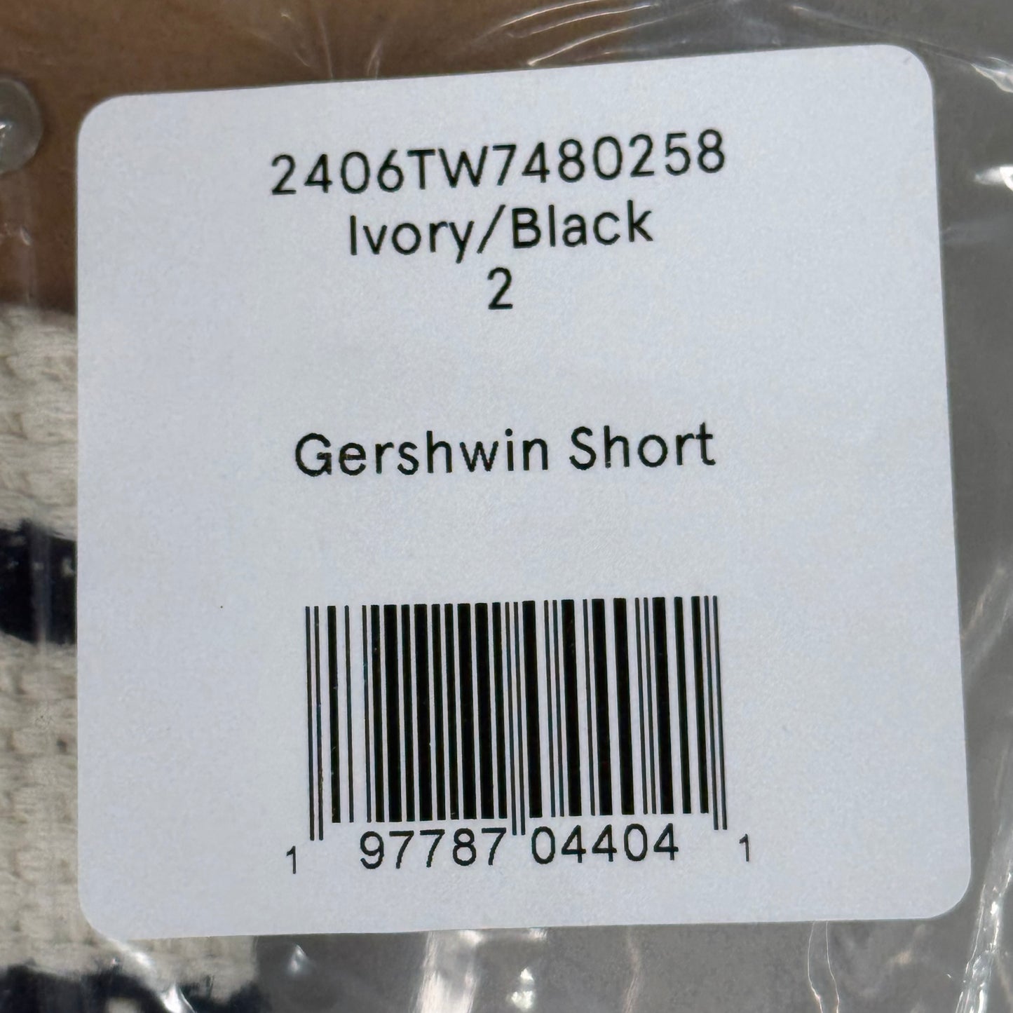 VERONICA BEARD Women's Gershwin Short Sz-2 Ivory/Black 2406TW7480258