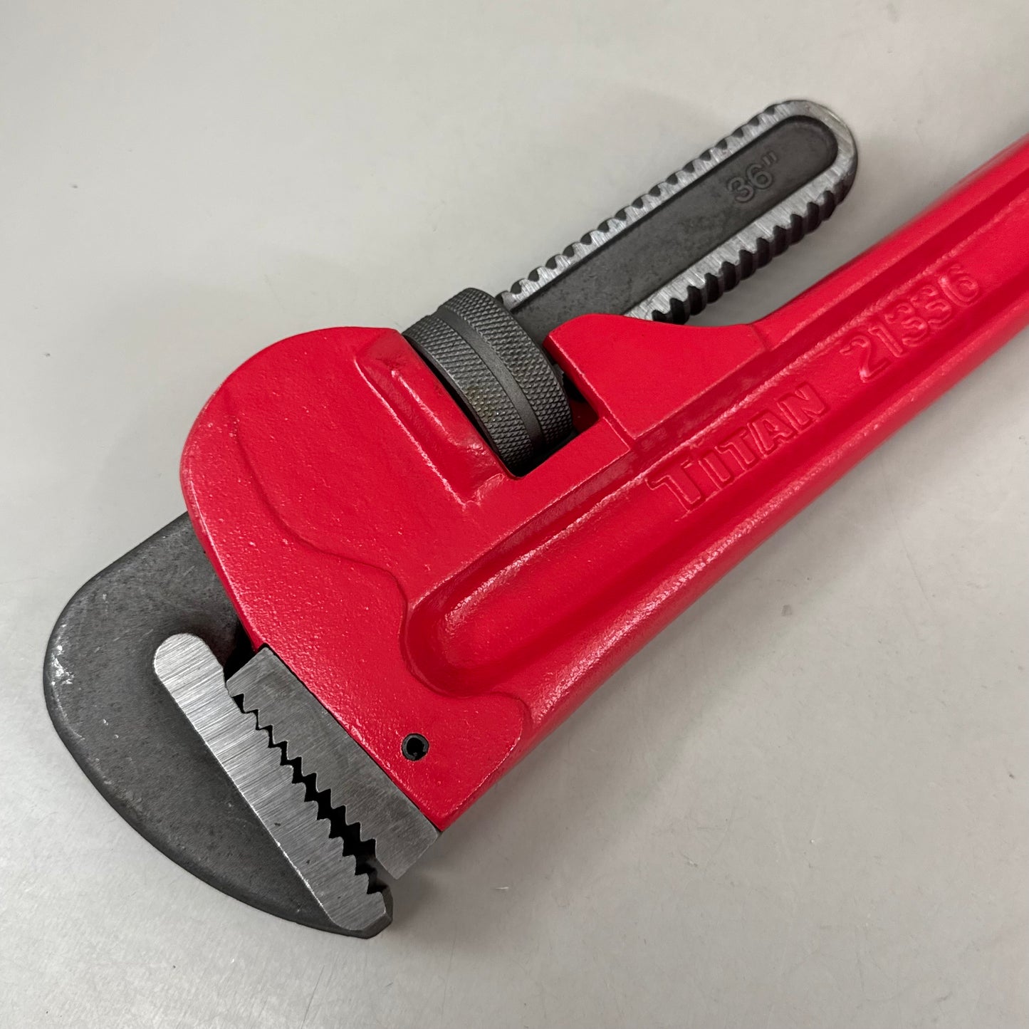 TITAN Large Heavy-Duty Straight Pipe Wrench 36" Red 21336