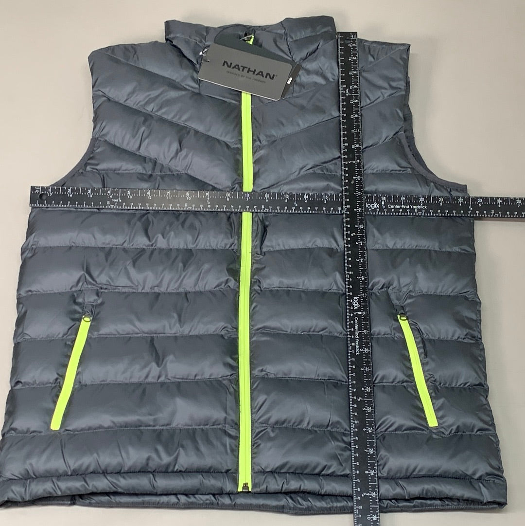 NATHAN Puffer Vest Pertex Running Men's L Dark Charcoal NS50560-80078-L (New)