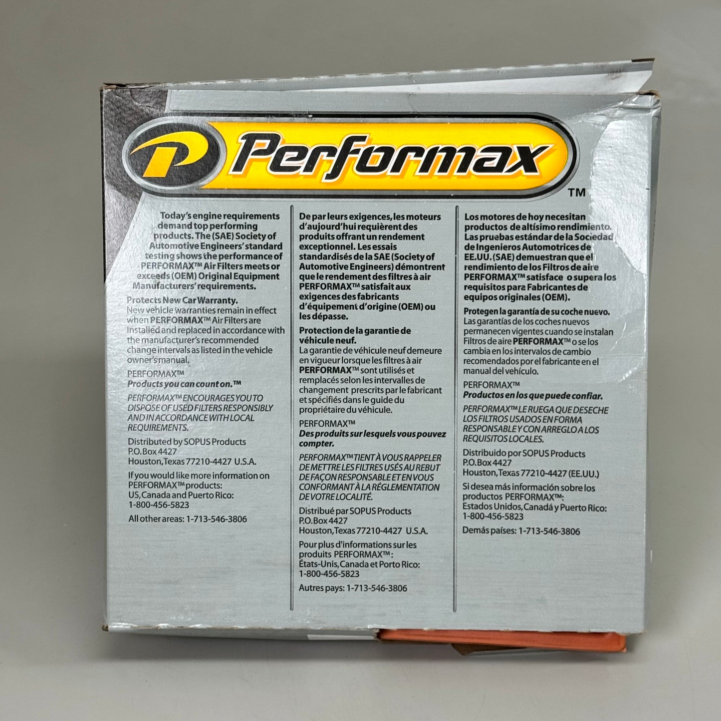 ZA@ PERFORMAX (3 PACK) Air Filter Meets Fit Form & Function 10.5" x 10" Damaged Packaging