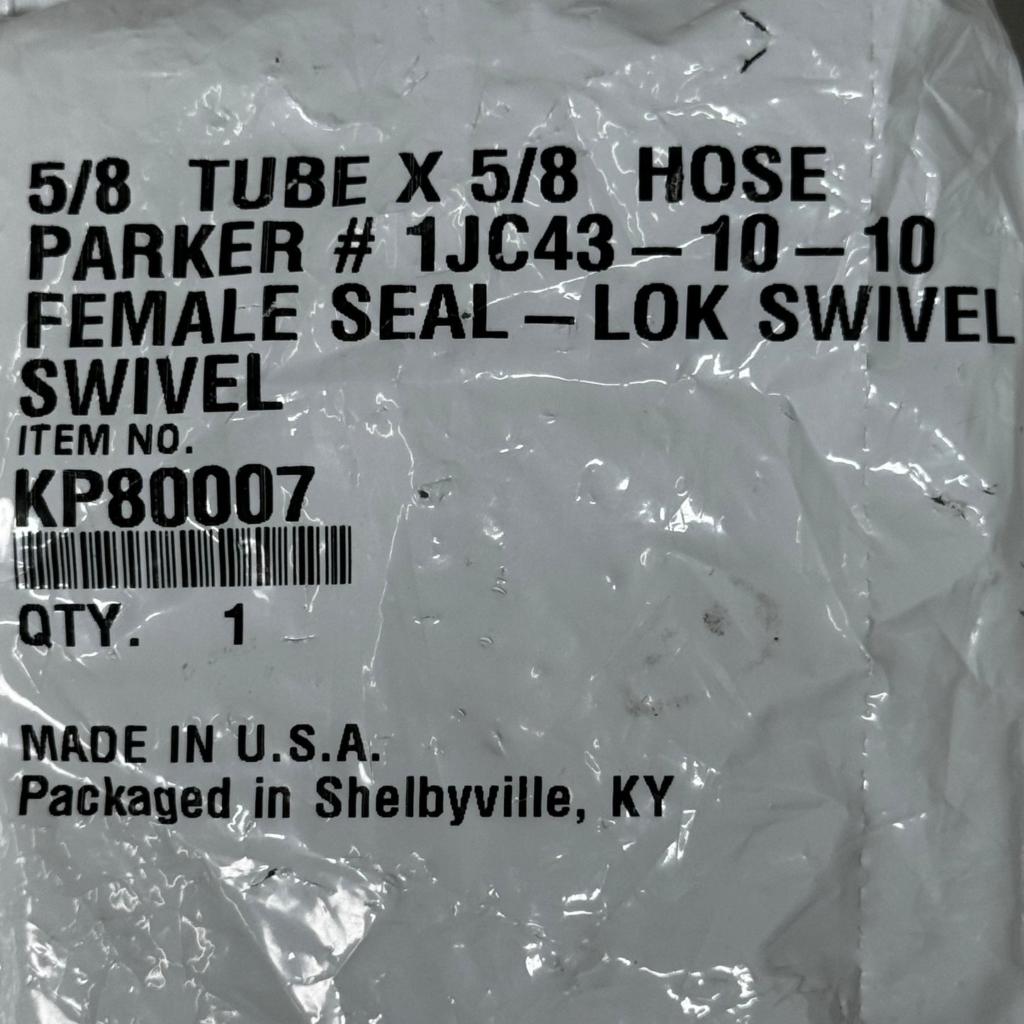 PARKER Hydraulic Hose 1JS43-10-10 Female Seal-LOK Swivel 5/8" x 5/8" Steel KP80007