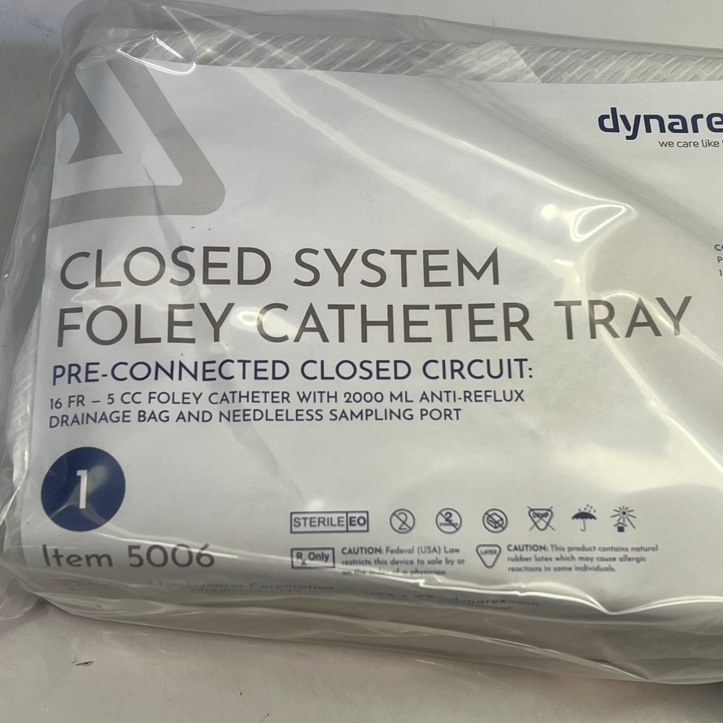 ZA@ DYNAREX (10 KITS) Closed Circuit/Closed System Foley Catheter Tray 8"x6"x3" White 5007