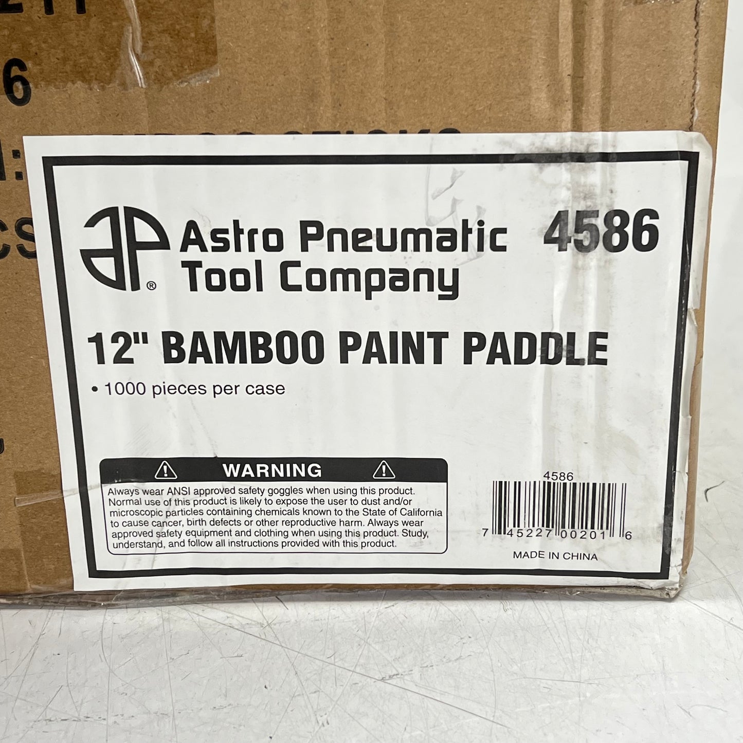 ASTRO PNEUMATIC TOOLS (1000 PACK) Bamboo Paint Paddles for Mixing 12" Tan 4586
