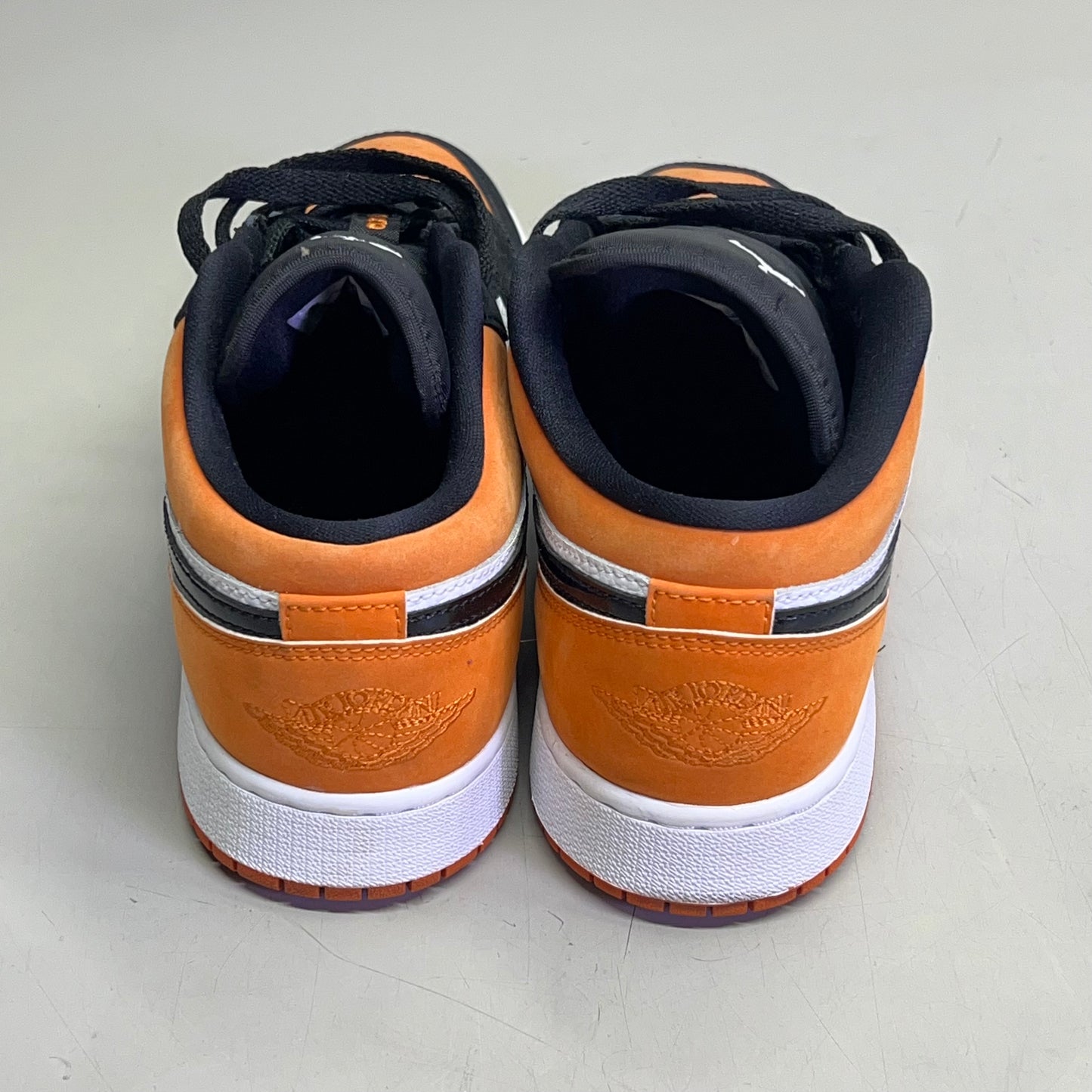 NIKE Air Jordan 1 Low Shattered Backboard Boys Sz 7Y Orange/Black (Pre-Owned)