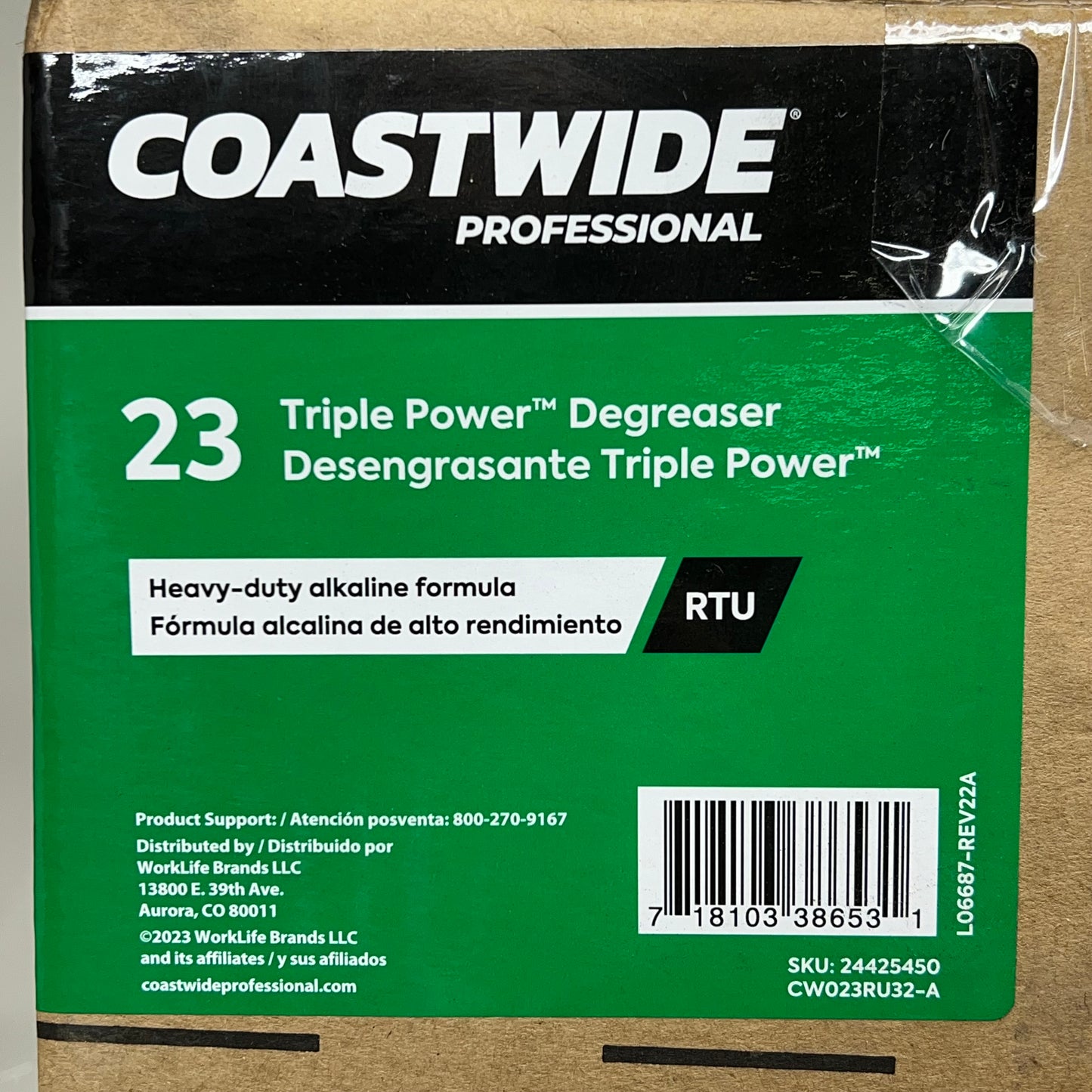 COASTWIDE (6 Bottes) 23 Triple Power Degreaser Alkaline Formula 1qt CW393032-A