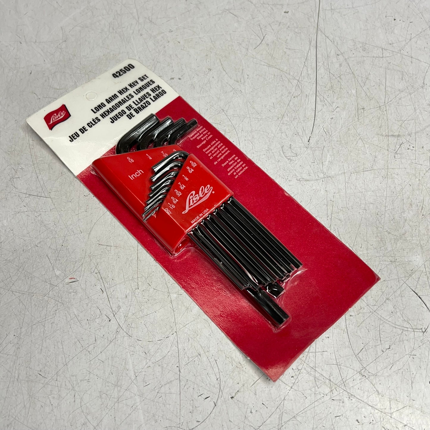 LISLE (12 PIECE SET) Alloy Steel Sae Long Arm Hex Key Set W/ Storage Black 425|00