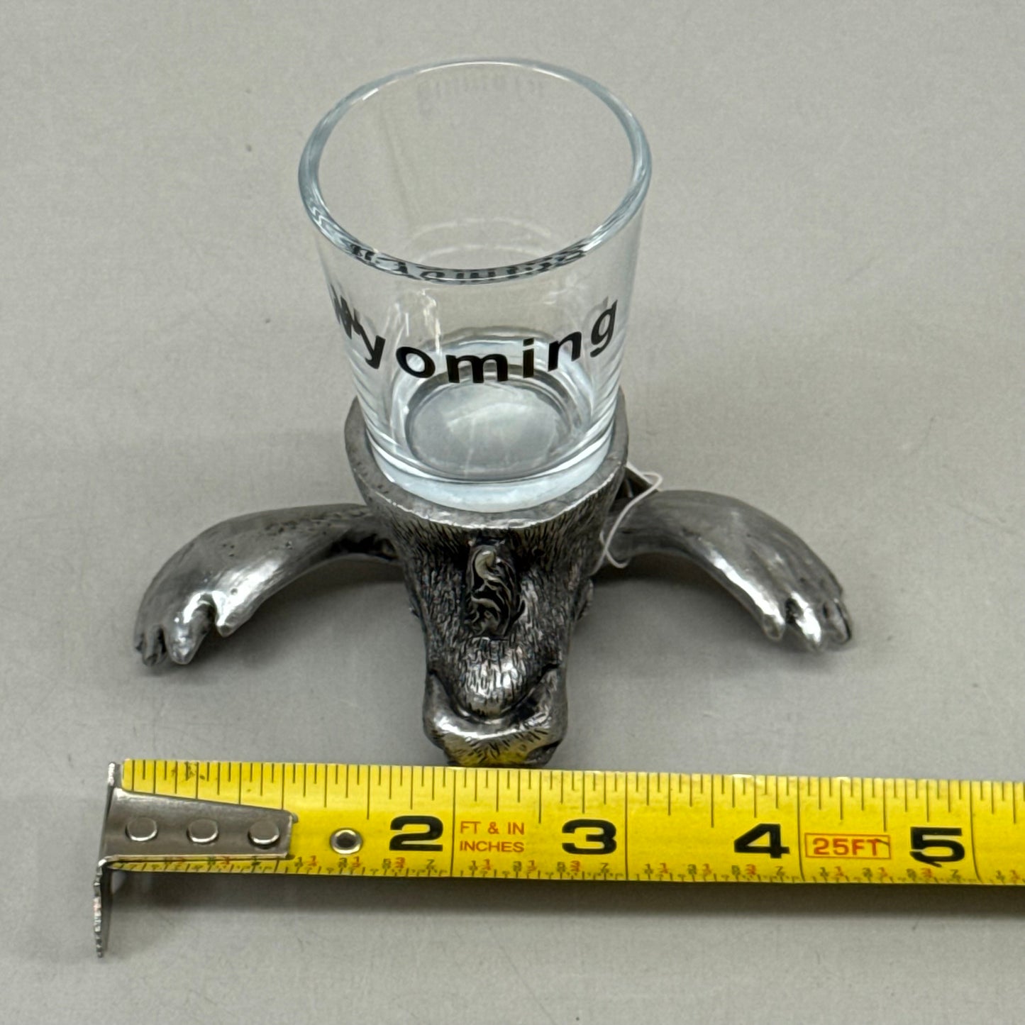 SHOSHONE (6 Pack) Moose Shot Glasses Wyoming Inscription Grey WK-SHT001