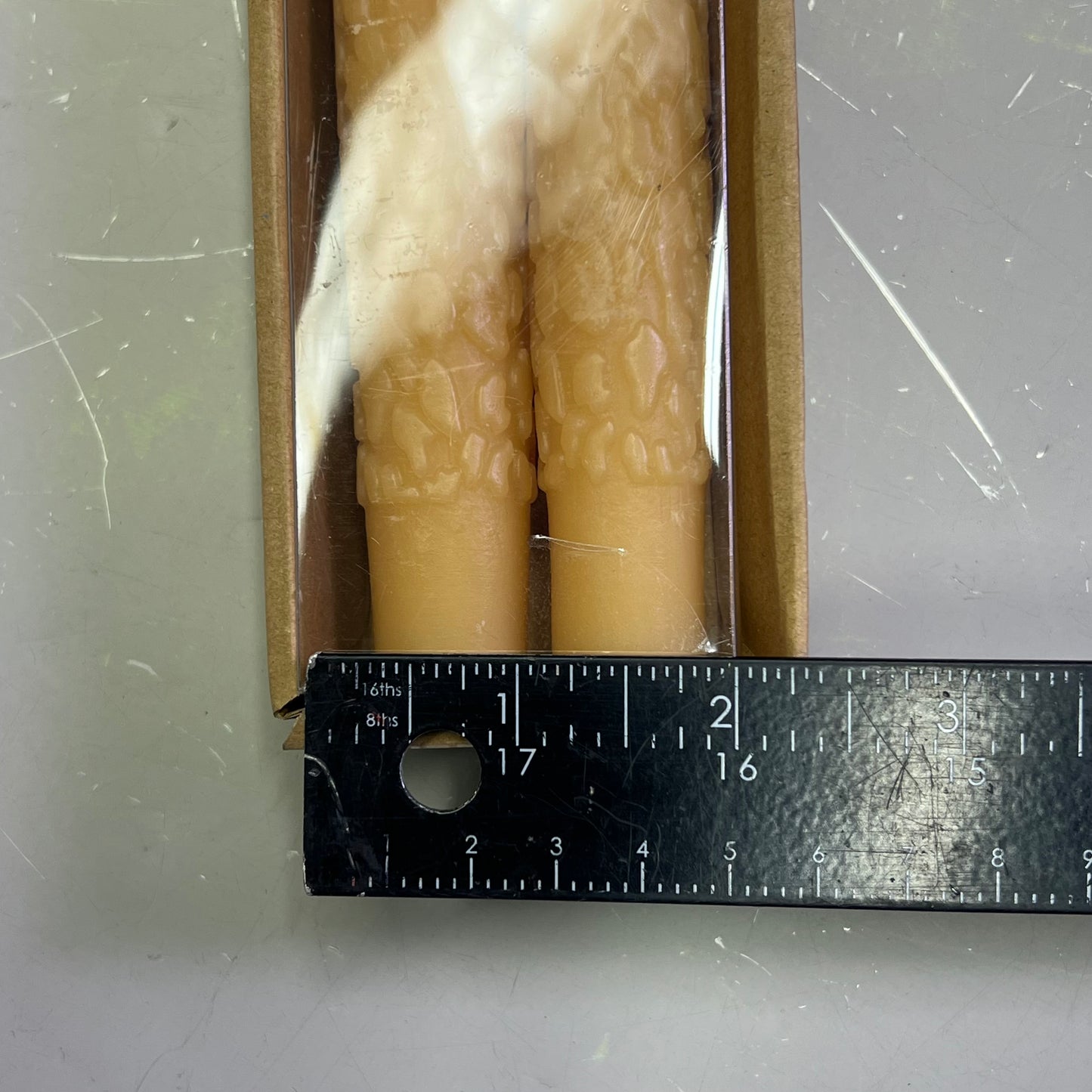 CREATIVE CO-OP (2 PACK) Leopard Print Taper Candles Unscented 10" Tan CD2231