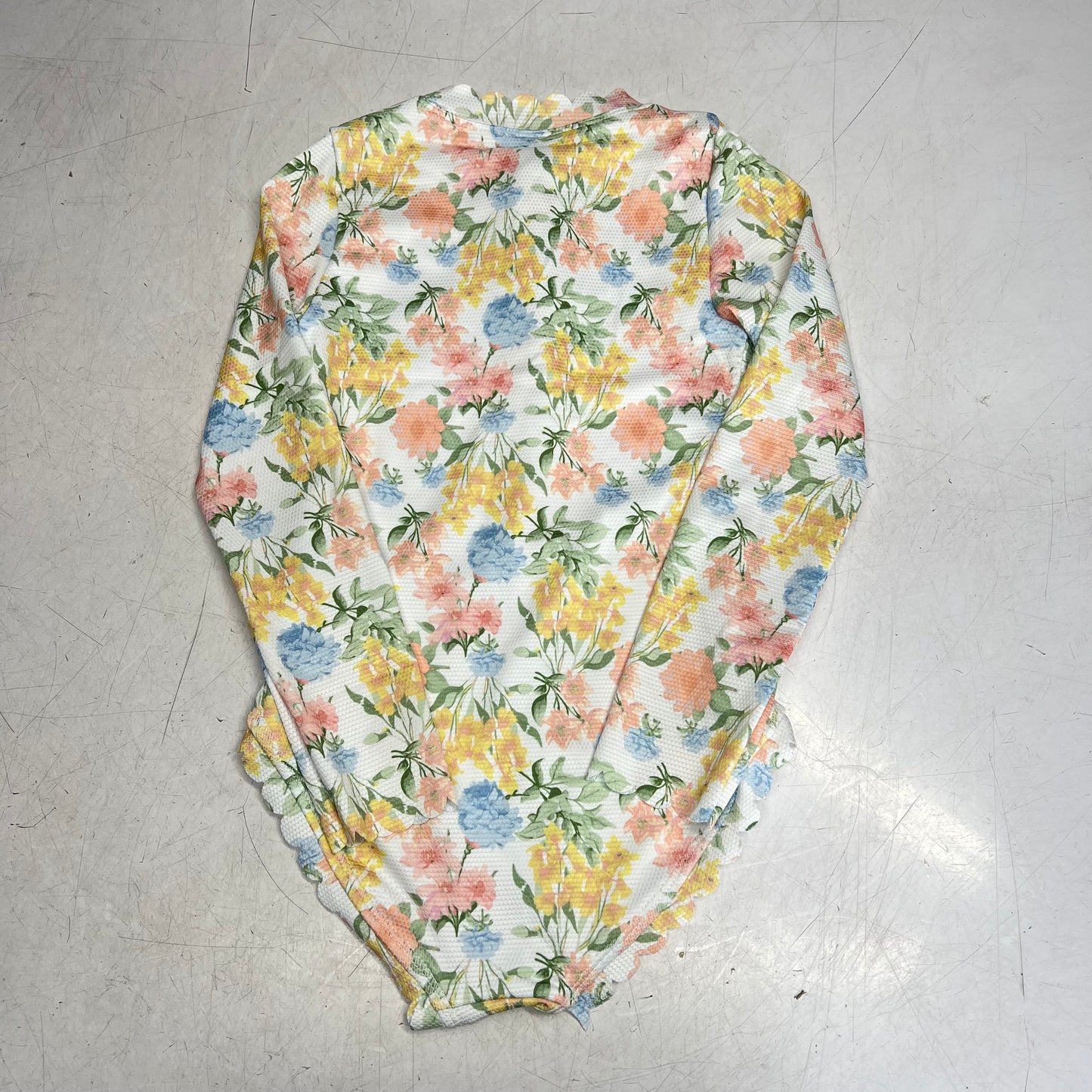 ZA@ JESSICA SIMPSON Long Sleeve Rashguard One Piece Swimsuit  Girl's Sz M Multicolor X-E054JS E