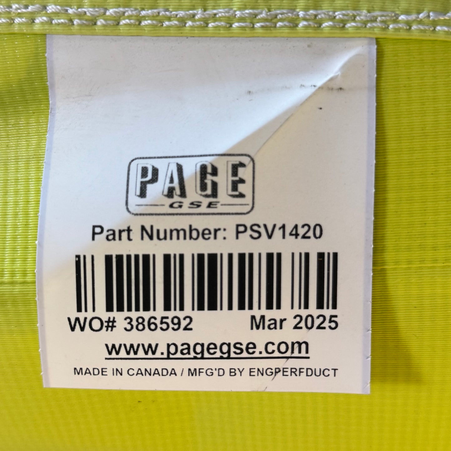 PAGE GSE Green Layflat Ventilation Duct Sz 23"W 386592