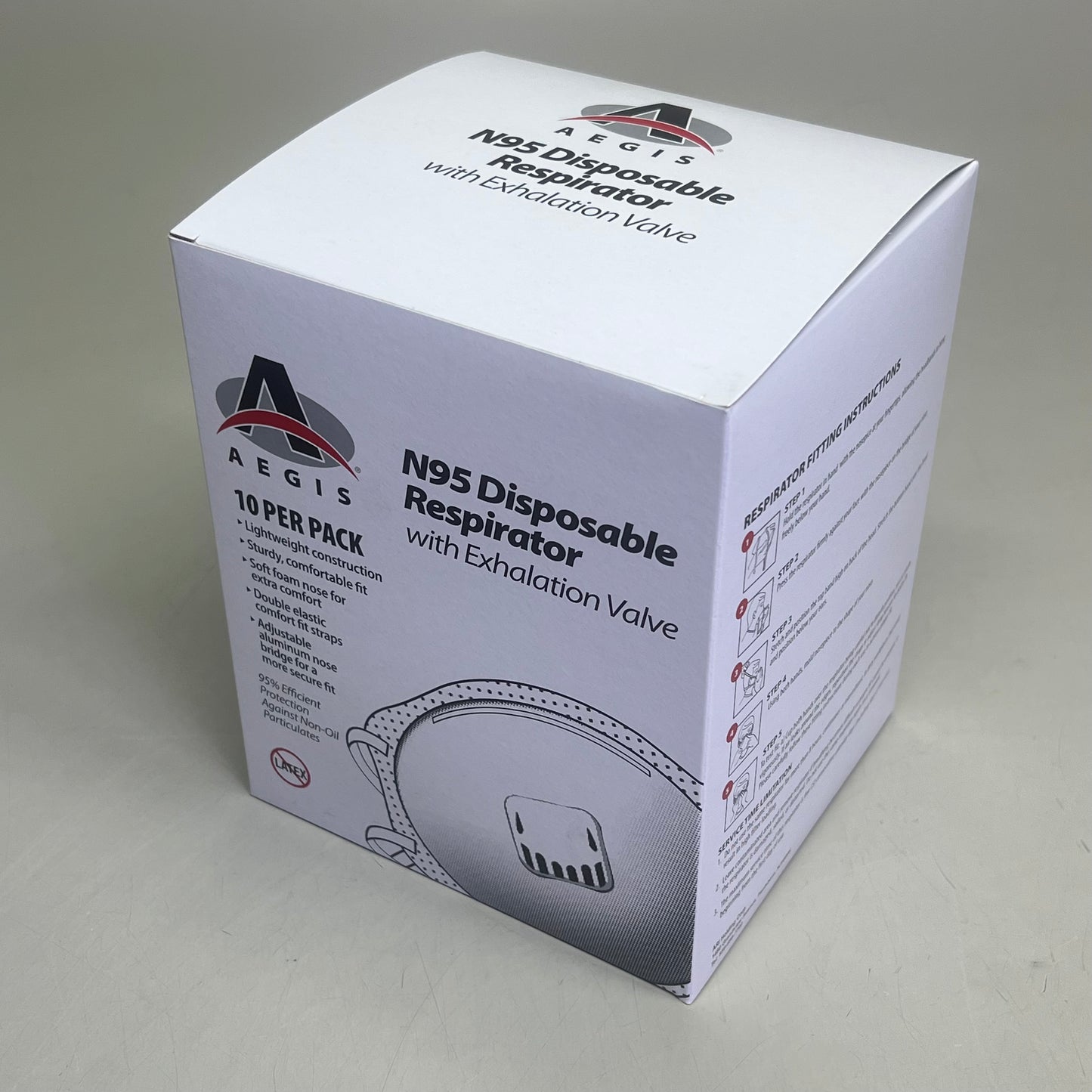 AEGIS (2 PACK, 10 per Box) N95 Disposable Respirator & Exhalation Valve 152625