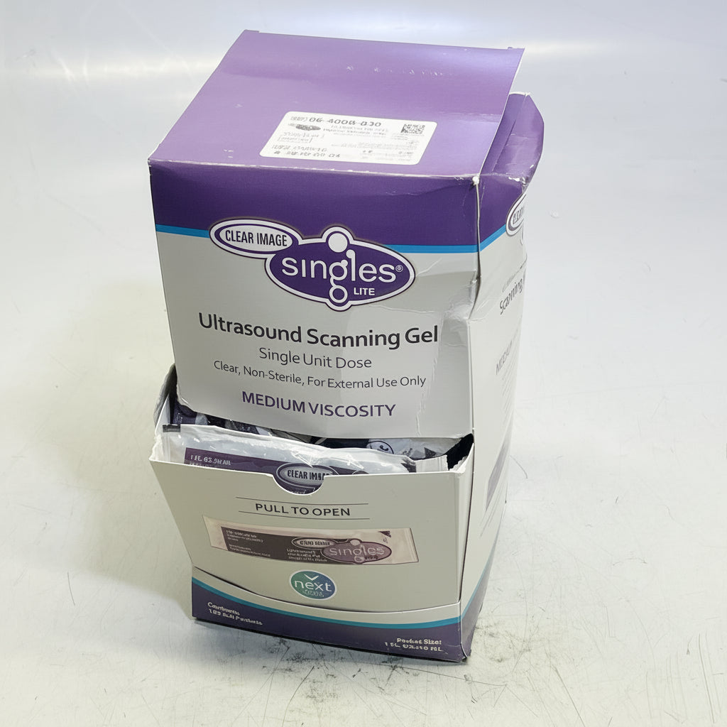 ZA@ CLEAR IMAGE  (100 PACK, 1 Fl Oz Each) Singles Lite Ultrasound Gel Packets Medium Viscosity Clear