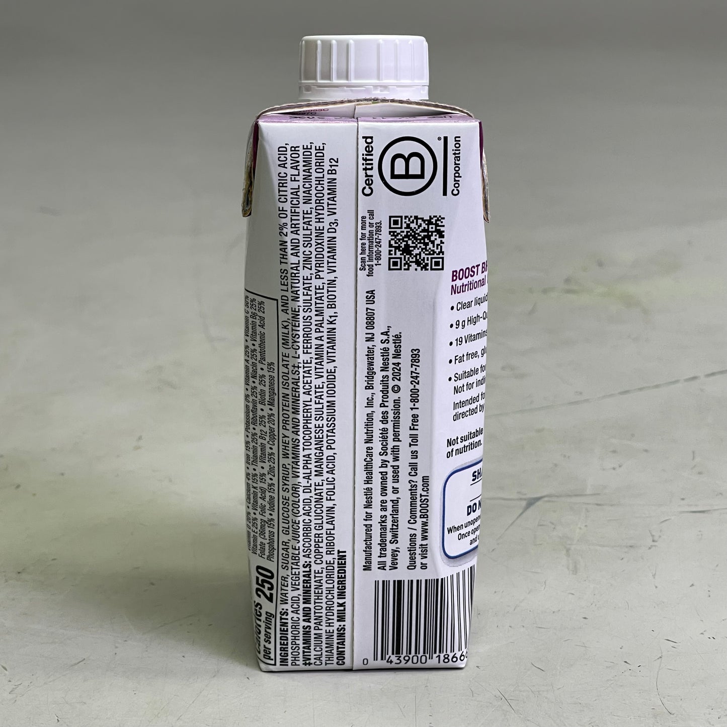 ZA@ NESTLE (24 Pack) Boost Breeze Wild Berry Flavor 8 fl oz BB 12/25