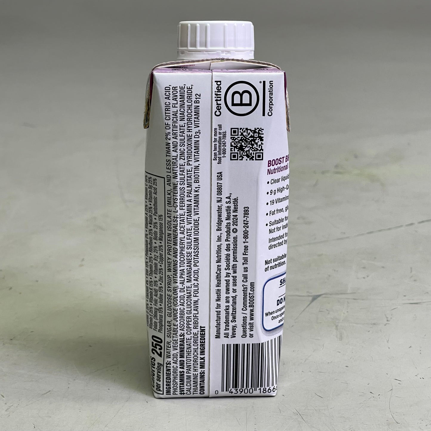 ZA@ NESTLE (24 Pack) Boost Breeze Wild Berry Flavor 8 fl oz BB 12/25 C