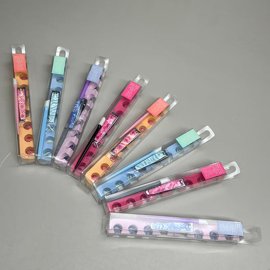 ZA@ DIAMOND COSMETICS (8 PACK) Toe on the go 5 Piece kit Pink/Blue/Purple/Peach 8770 D