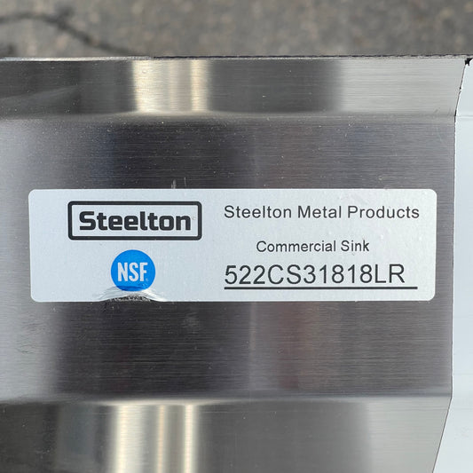 Z@ STEELTON Commercial 3 Compartment Sink 90” 18-gauge Stainless Steel 522CS31818LR (B)