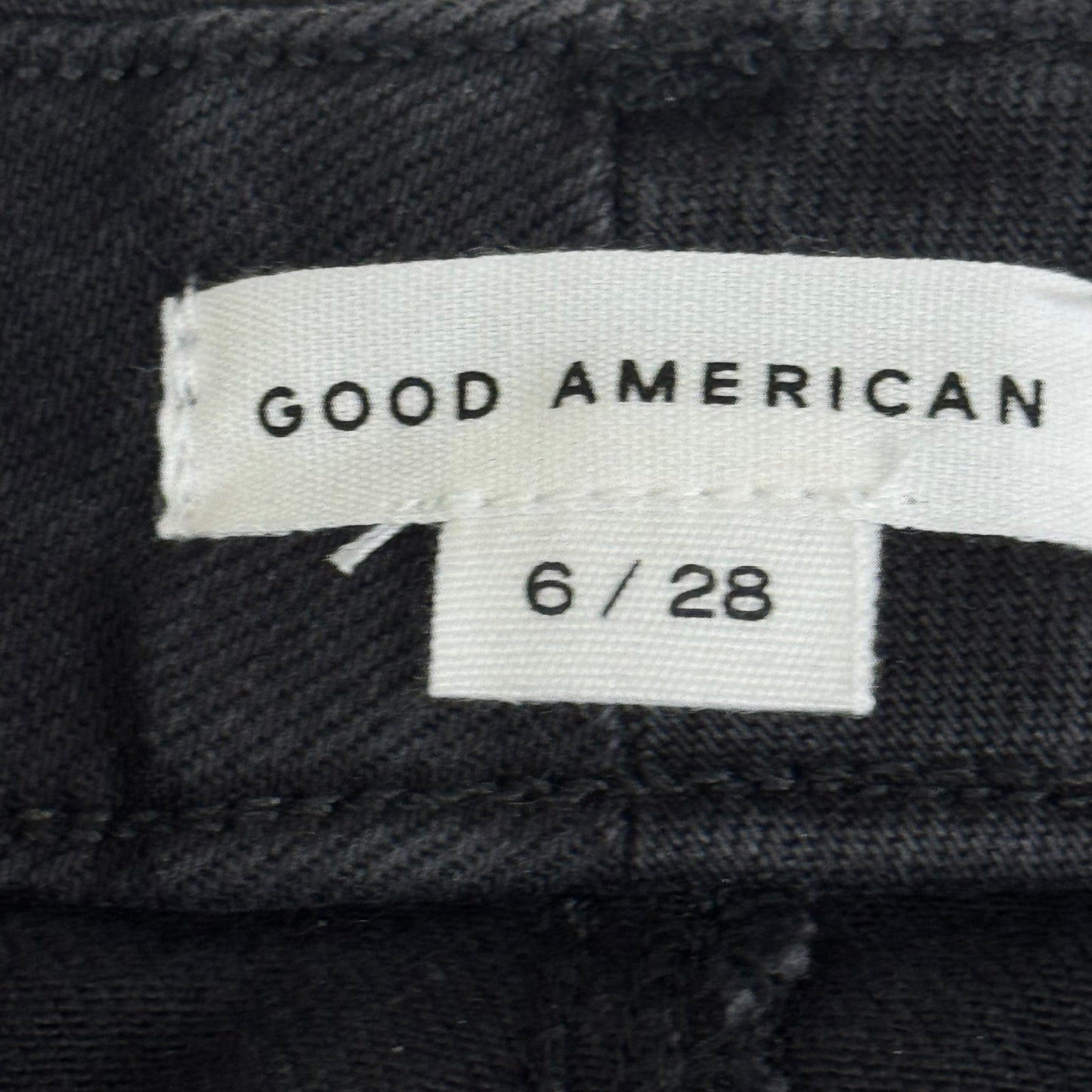 GOOD AMERICAN Good Waist Crop High-Rise Women's Sz 6 Black343 GWCEB960BT