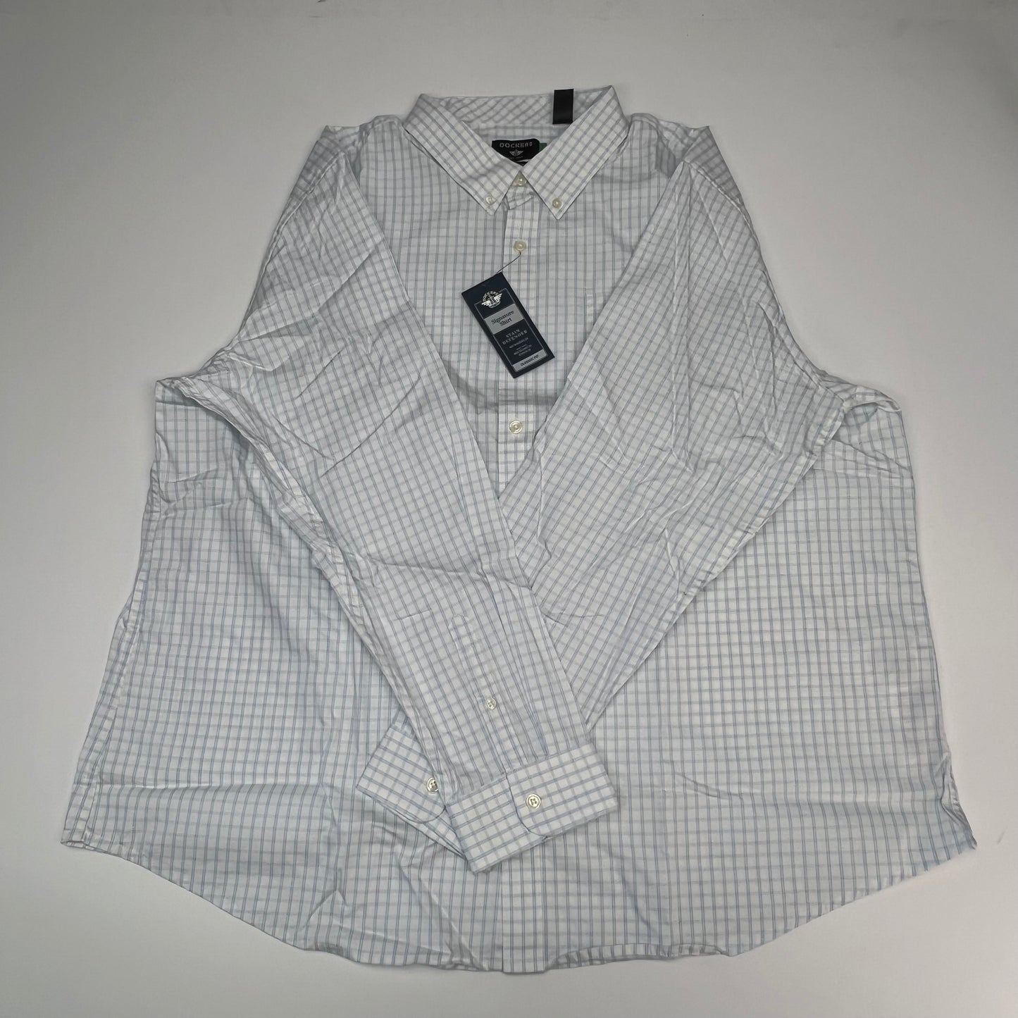 DOCKERS Signature Stain Defender Shirt Classic Fit Men's Sz XXL White A42520153