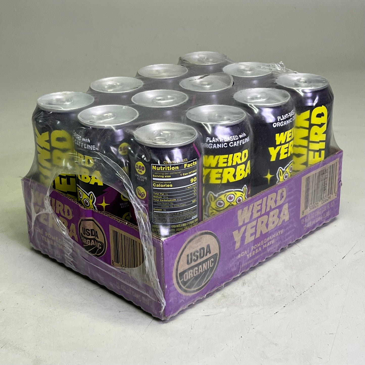 ZA@ WEIRD YERBA (120 PACK) Acai Pomegranate Yerba Mate 16 fl oz (AS-IS, Distressed Packaging) F