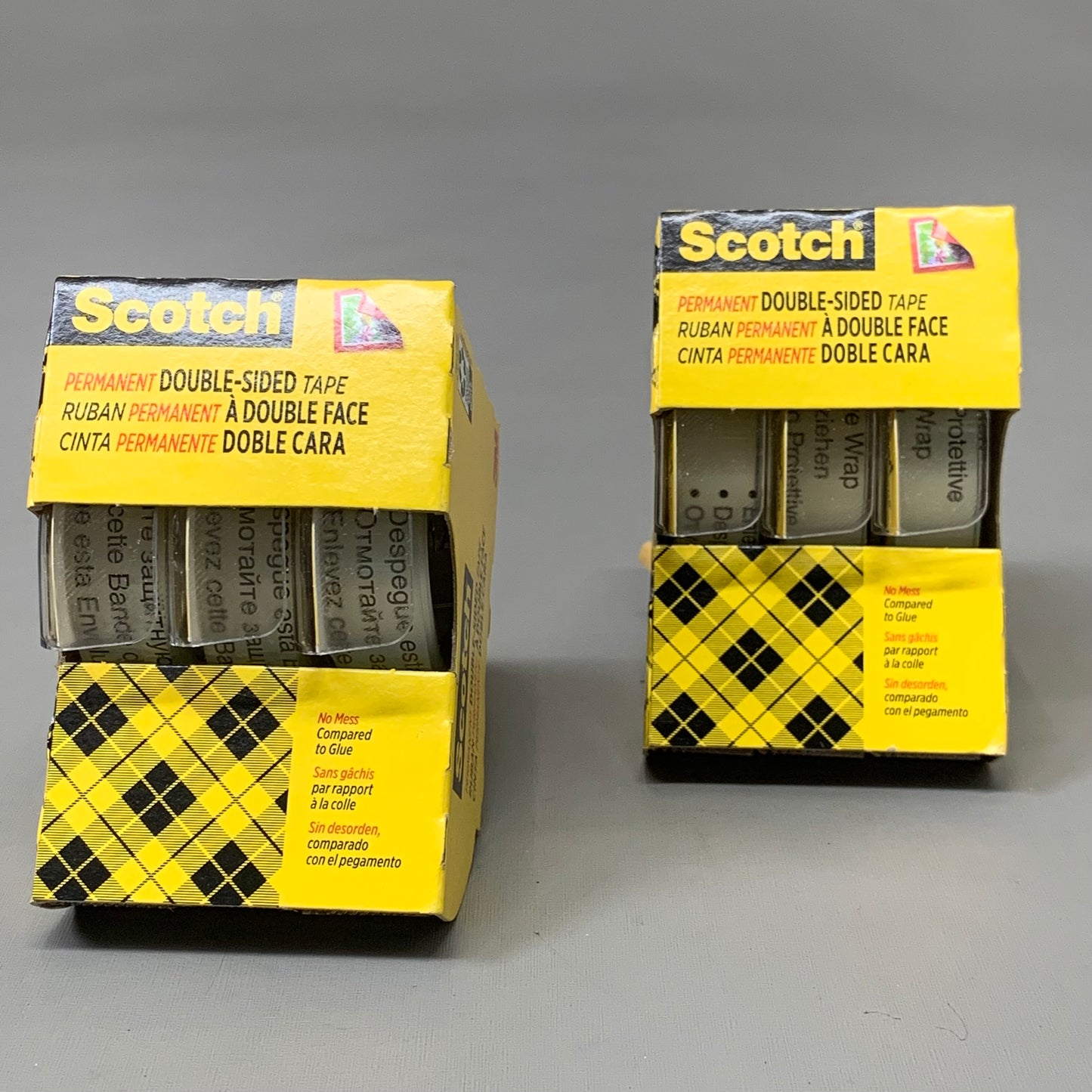 SCOTCH (2 PACK, 6 Total Rolls) Permanent Double Sided Clear Tape .5"X250" 3136-ESF