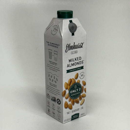 ELMHURST (6 PACK) Milked Almonds Unsweetened 32 fl oz. BB 04/27
