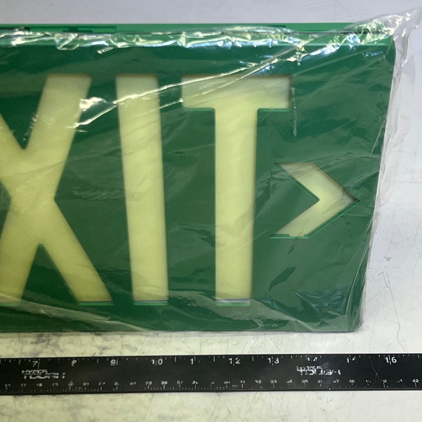 ZA@ GLO BRITE Green Exit Sign Sz 15"L x 8.5"H, 325934 A