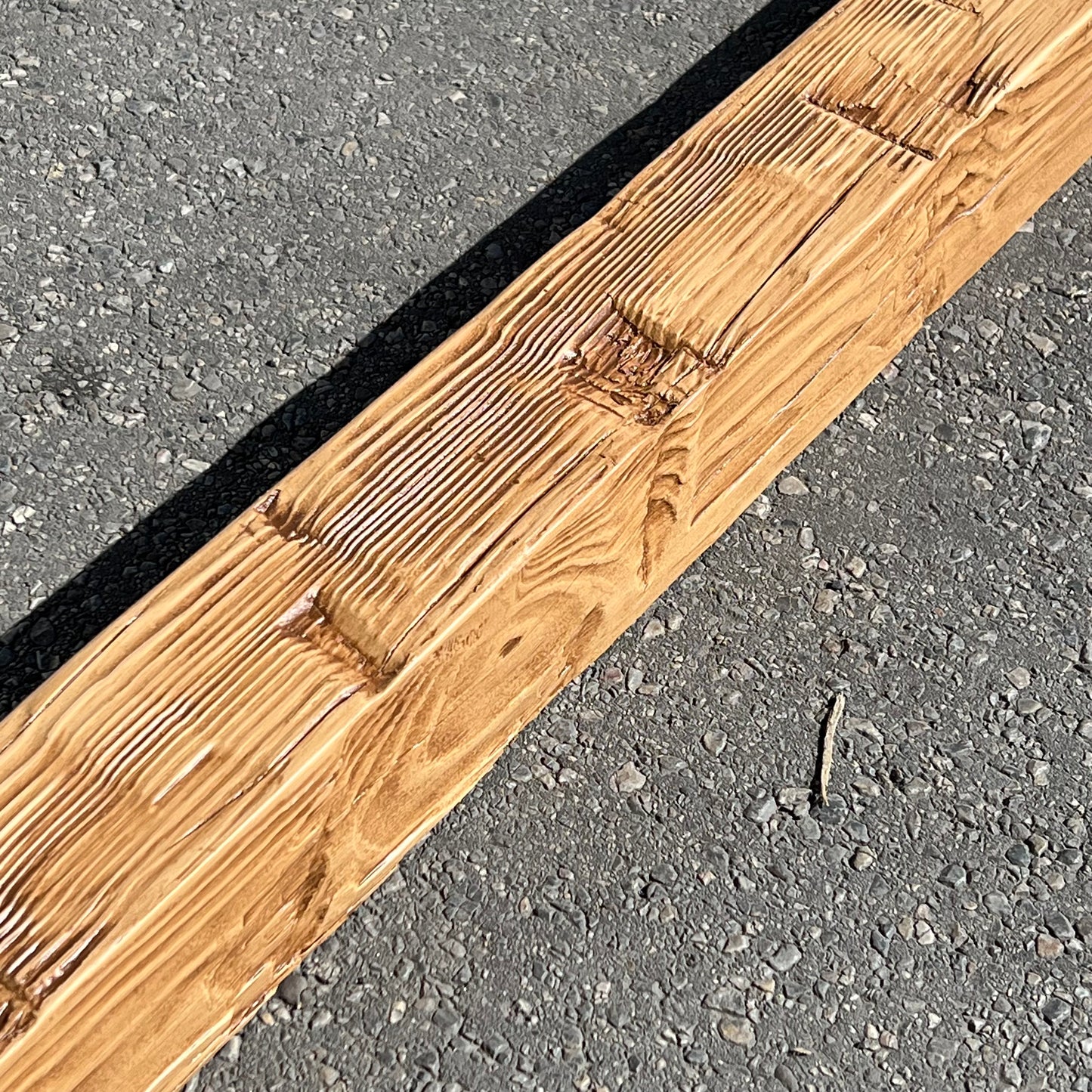 EKENA MILWORK Hertiage Timber Reclaimed Axe Cut Faux Wood Beam 3.5"x6'L Caramel