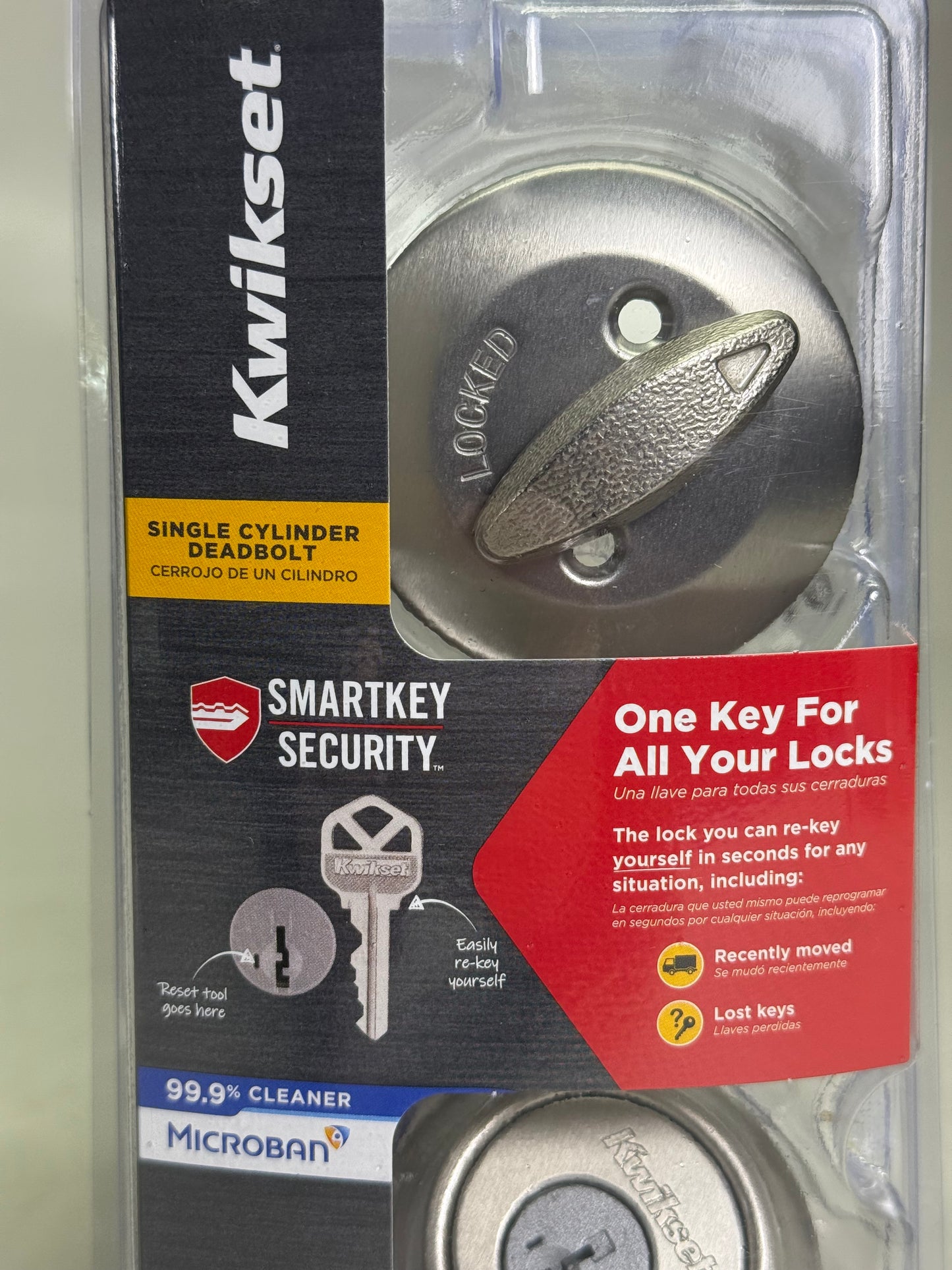 KWIKSET Single Cylinder Deadbolt w/ Smartkey Antique Brass Finish 96600-750