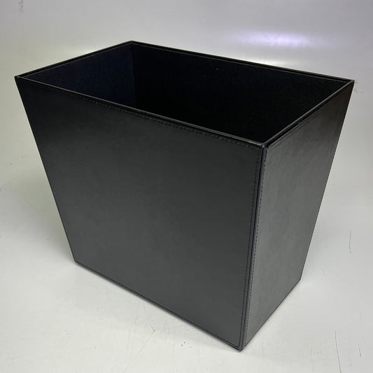 ROOM360 Faux Leather London Recycle Bin Vinyl Construction 17qt Black RWA021L21