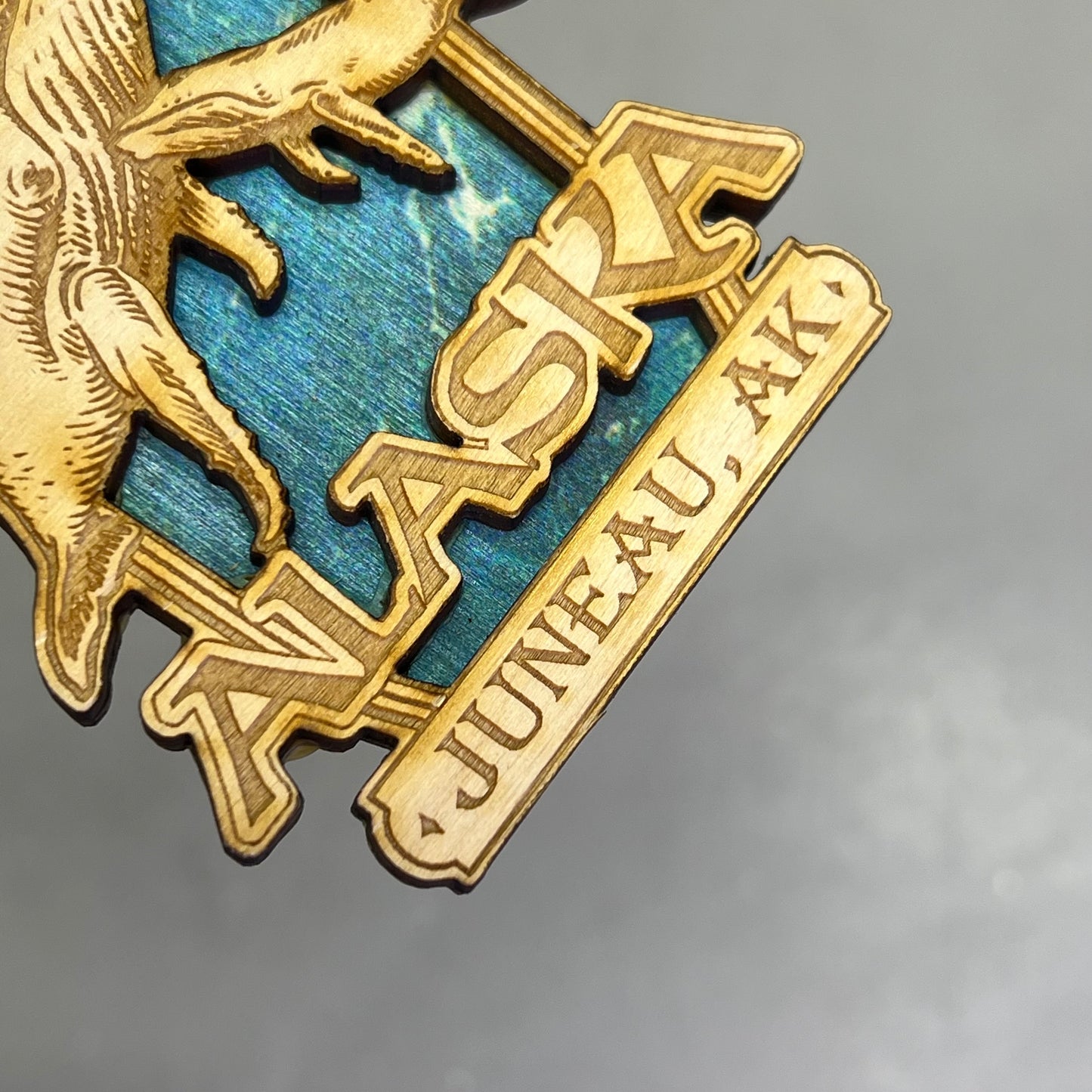 ZA@ (2 PACK) Whale Family Laser Cut Wood Collectable Ornament Juneau Alaska Souvenir D