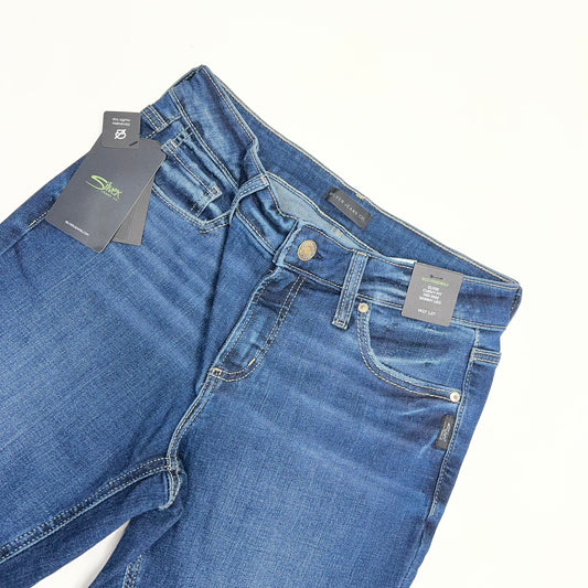 SILVER JEANS CO Elyse Curvy Fit Mid Rise Skinny Leg Jean Womens Sz 30/27 Indigo