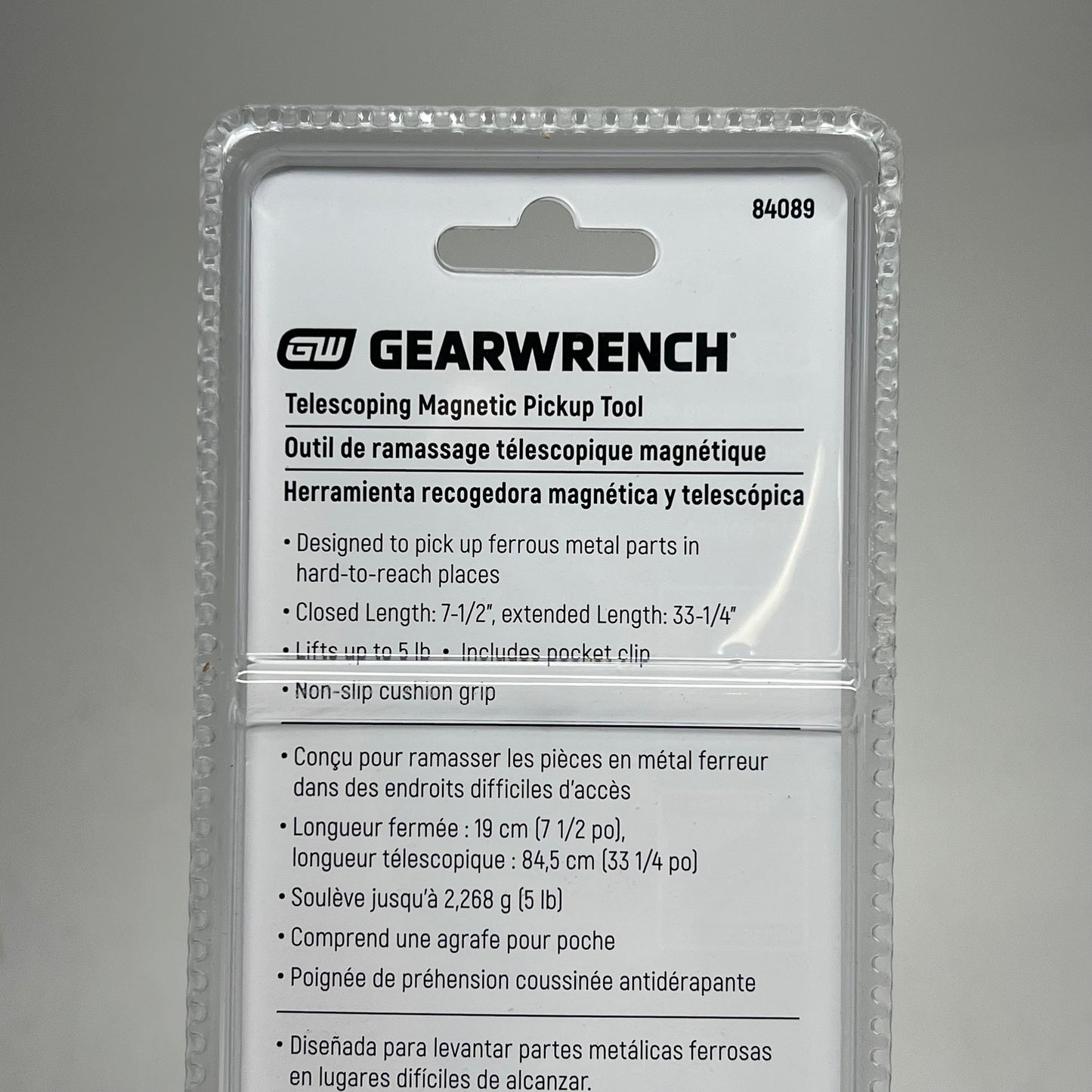 ZA@ GEAR WRENCH Telescoping Magnetic Pickup Tool 33-1/4" 5 lb. Cap 84089