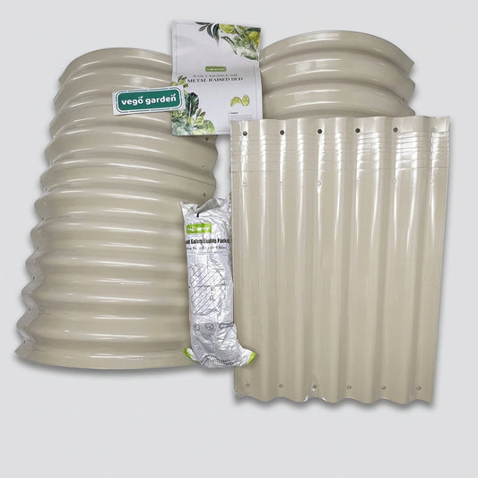 VEGO GARDEN Large Modular Metal Raised Garden Bed Kit 17" Pearl White VB9N117W