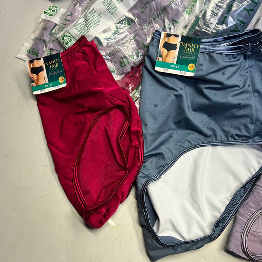 ZA@ VANITIY FAIR Lot Of Assorted Soft Fabric Briefs Variety of Women's Sz  Stars Blue/Purple/Red