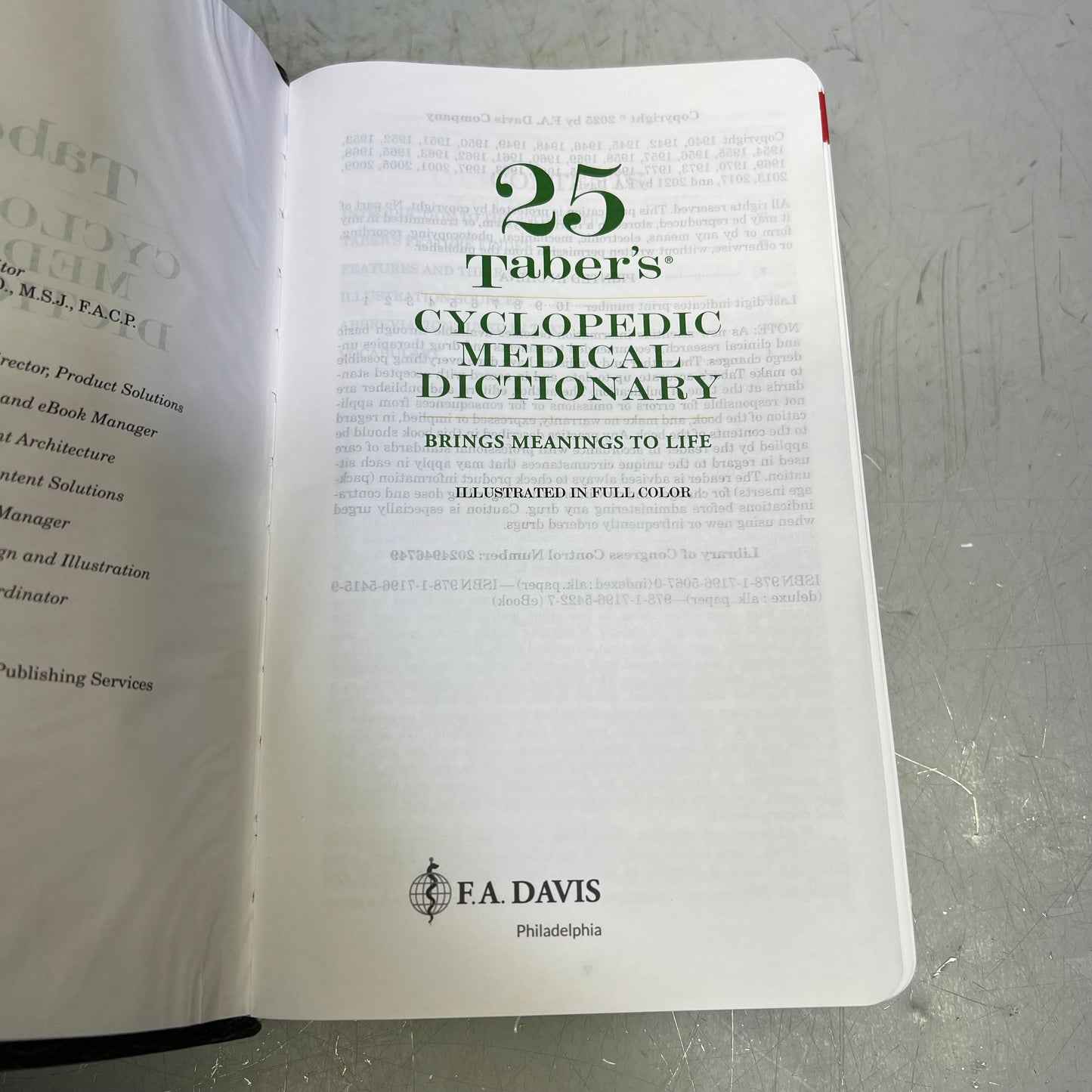 EDITION 25 TABER'S CYCLOPEDIC MEDICAL DICTIONARY Paperback Book By Donald Venes