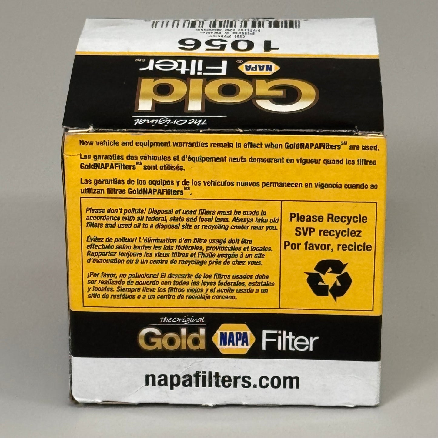 NAPA (2 PACK) Original Gold Oil Filter Enhanced Cellulose Media Material 21 Micron 1056