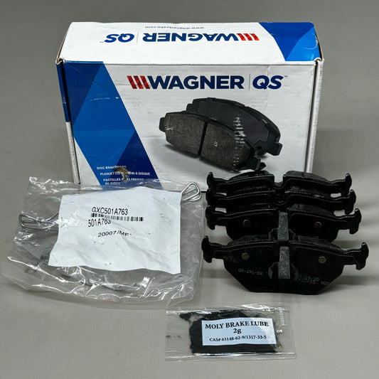 WAGNER QS Ceramic Disc Brake Pad Set 1 1/2" x 5" Black ZX763