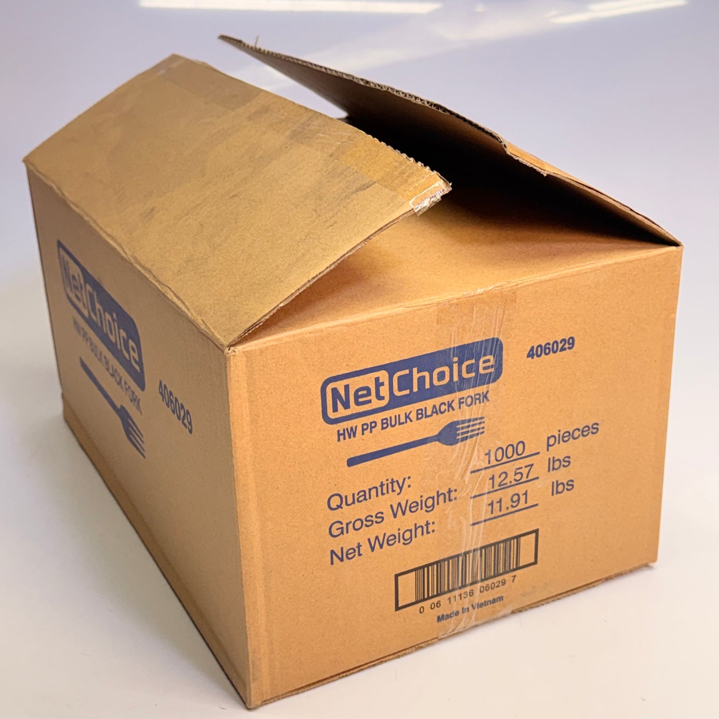 ZA@ NETCHOICE (Box Of 1000) Black Fork Heavy Weight Polypropylene 406029 D